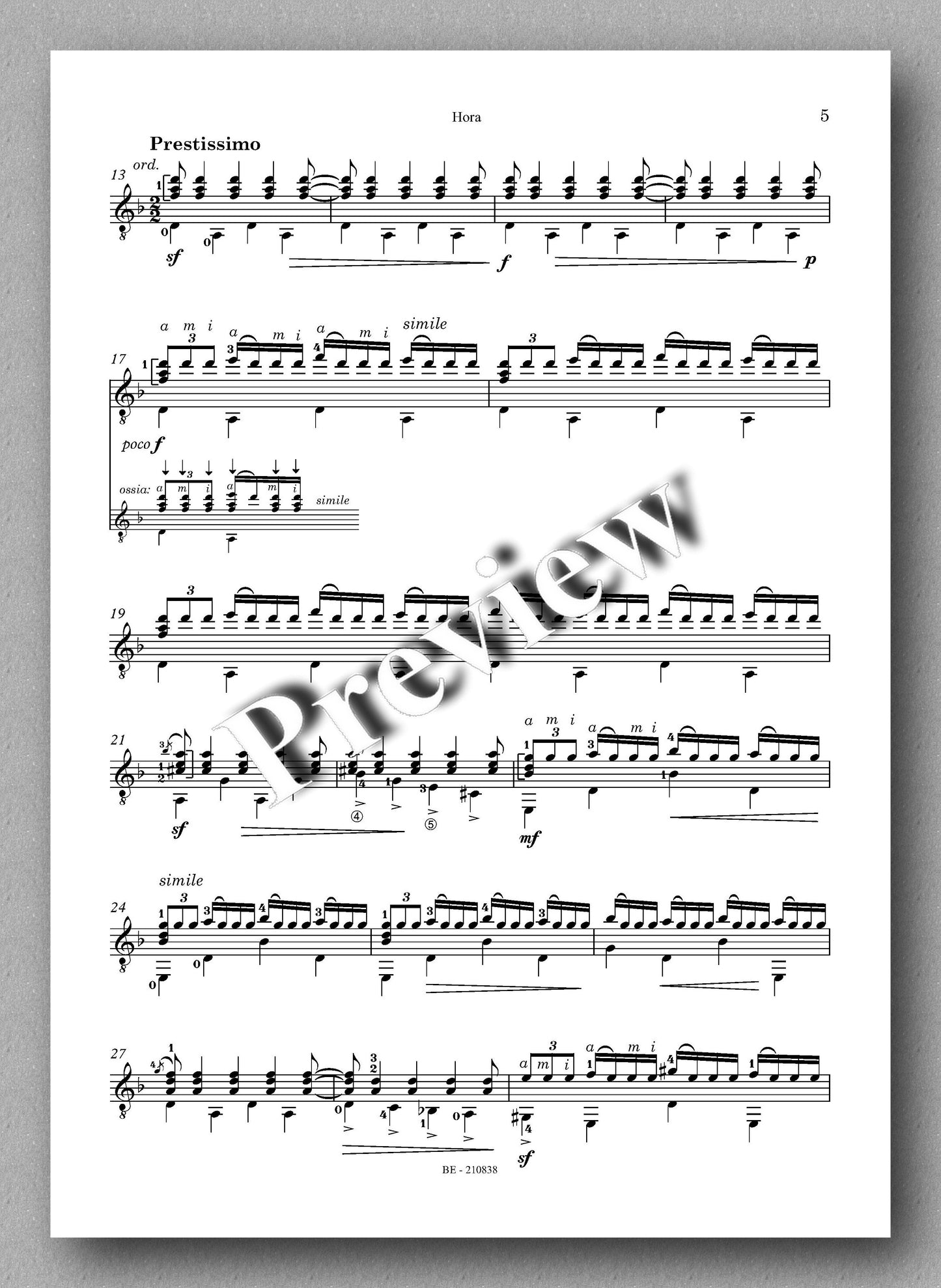 Štěpán Rak, Hora - preview of the music score 2