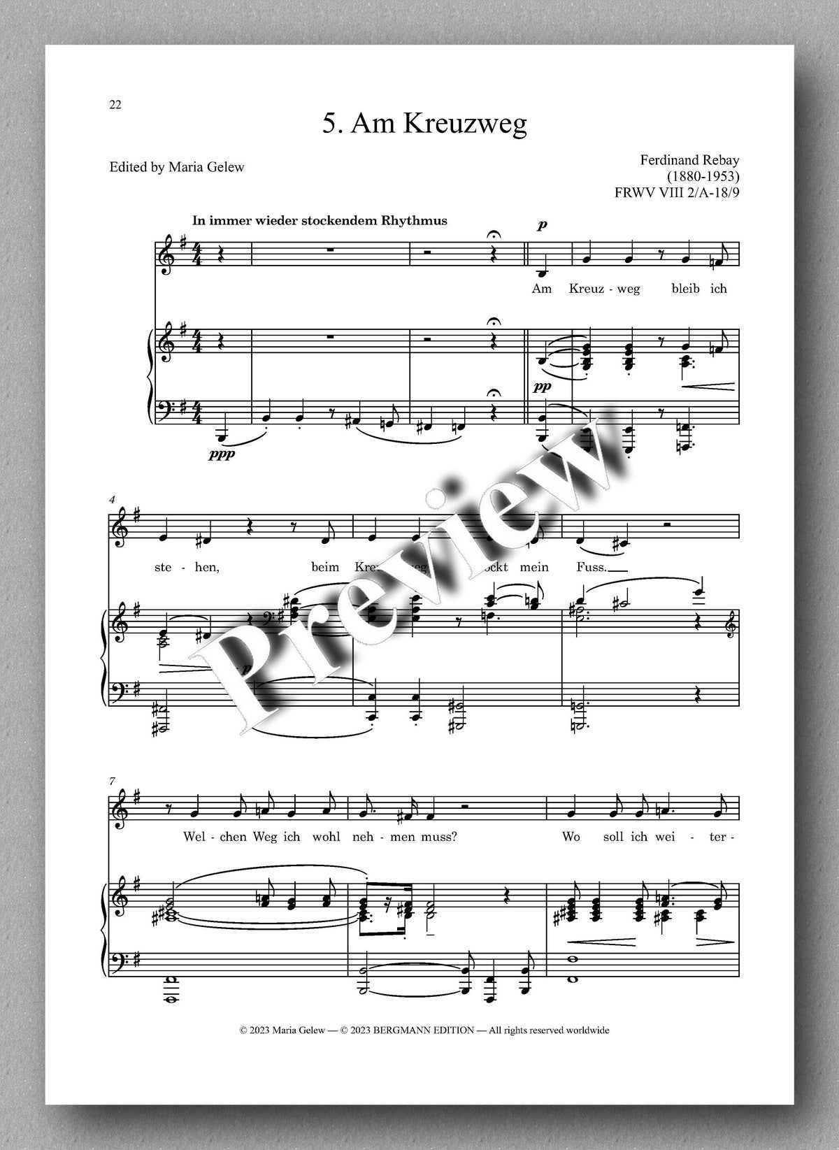 Rebay, Des Schmiedegesellen Leid und Glück - preview of the music score 3
