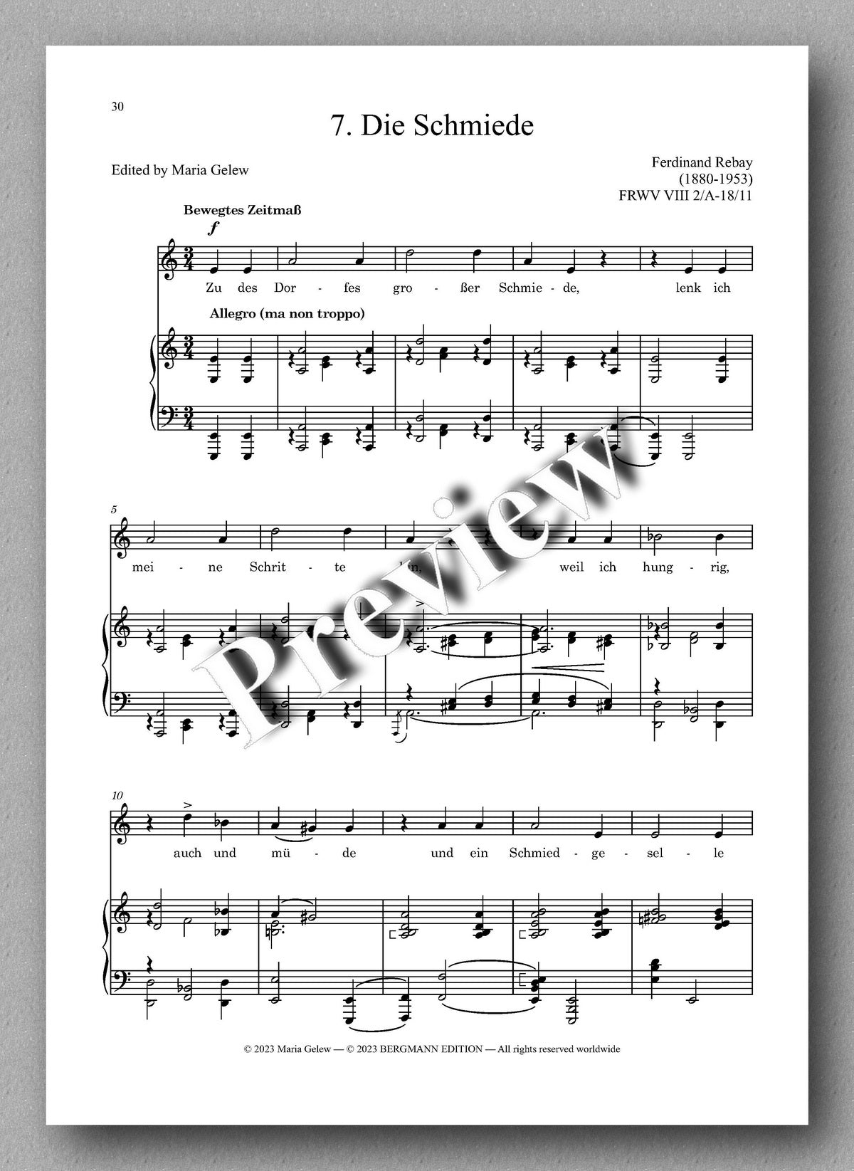 Rebay, Des Schmiedegesellen Leid und Glück - preview of the music score 4