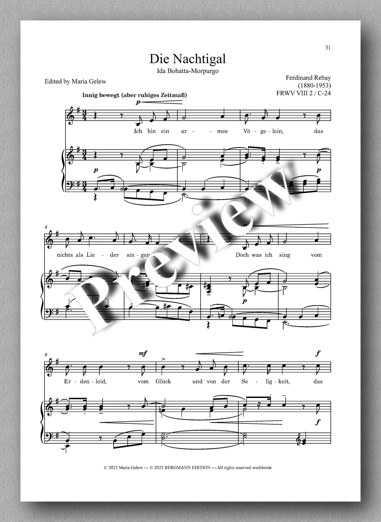 Ferdinand Rebay, Kinderlieder mit Klavierbegleitung - preview of the music score 5