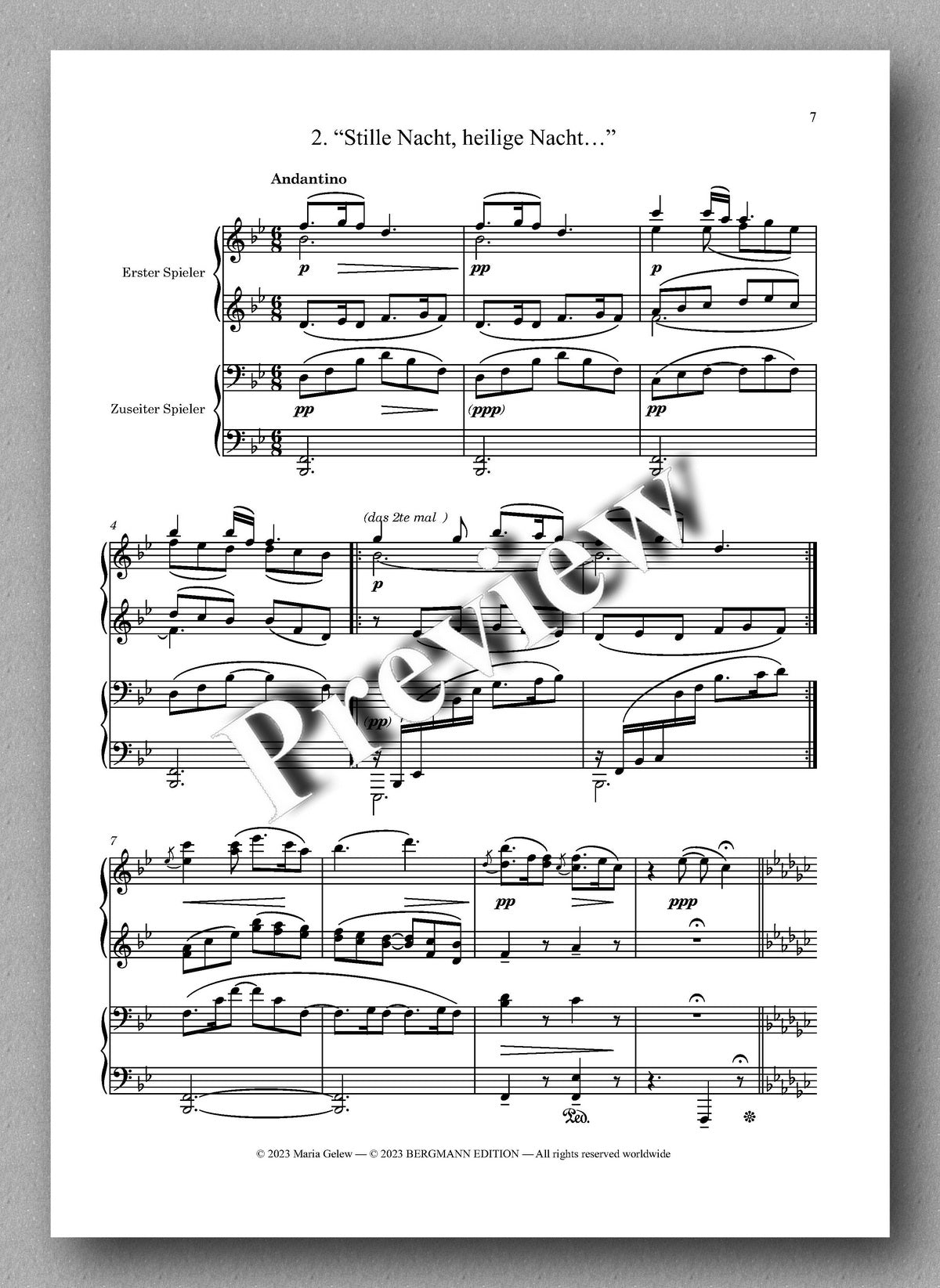 Ferdinand Rebay, Kleine Weihnachts-Serenade - preview of the music score 2