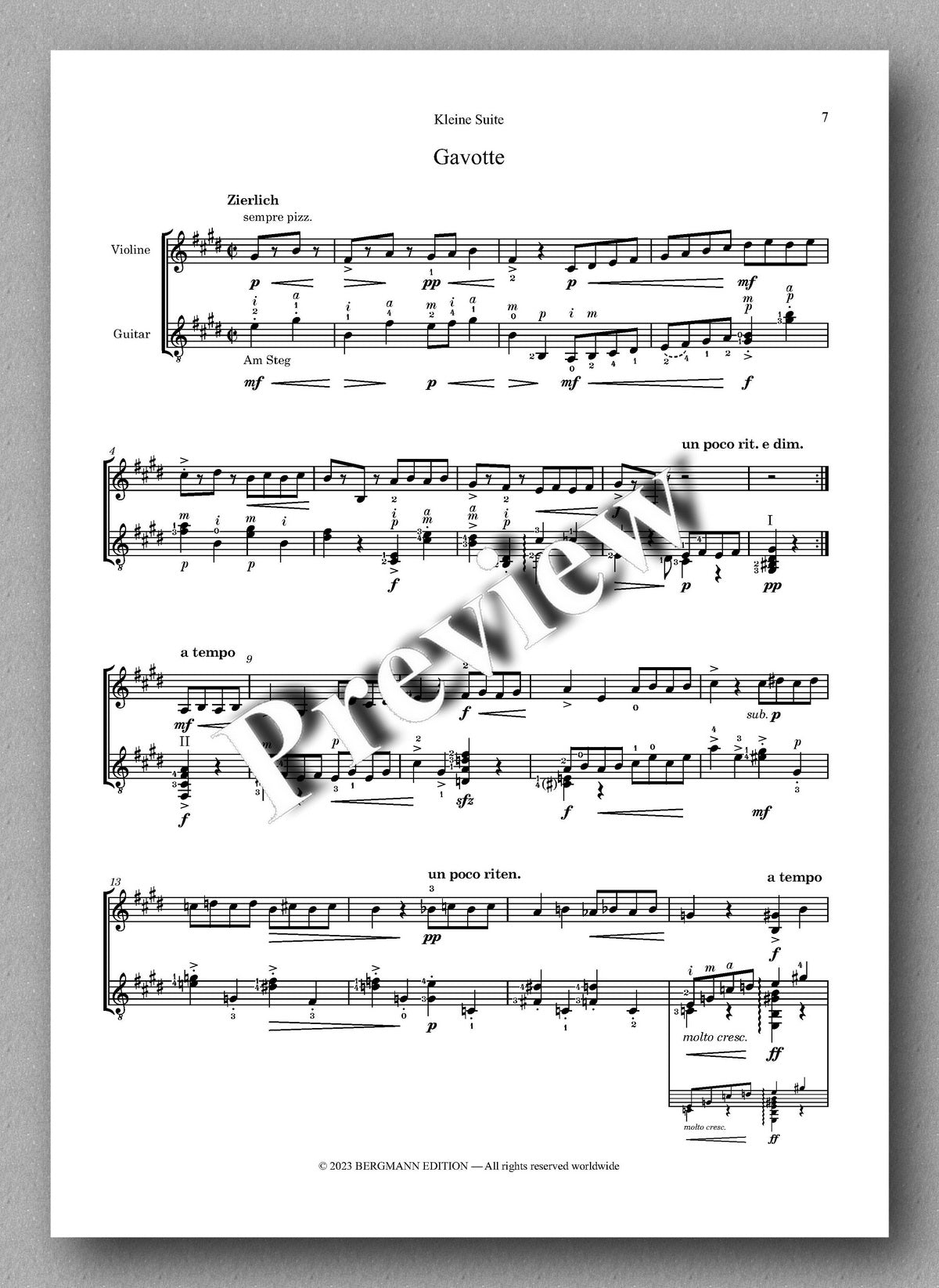 Ferdinand Rebay, Kleine Suite - preview of the music score 2