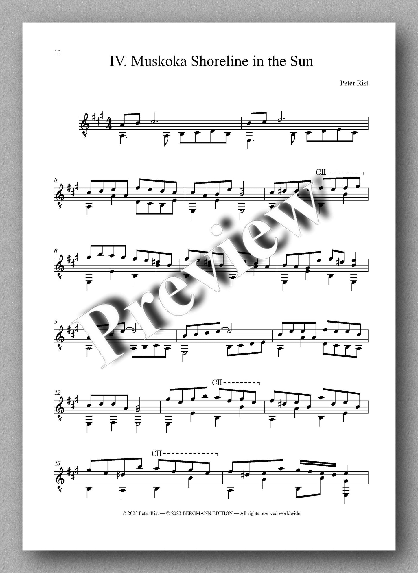 Five Canadian Pieces by Peter Rist - preview of the music score 4