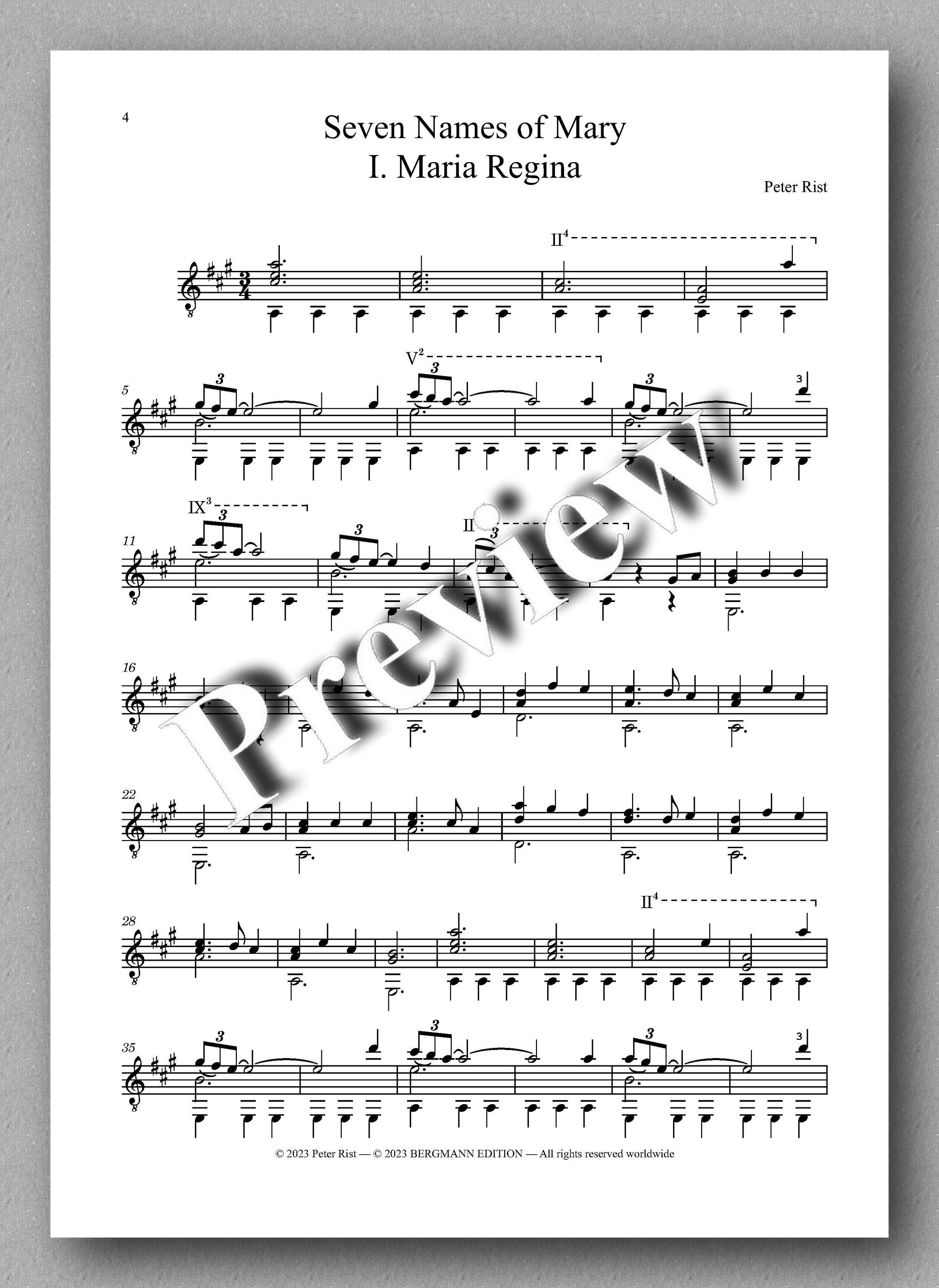 Rist, Seven Names of Mary - preview of the music score 1
