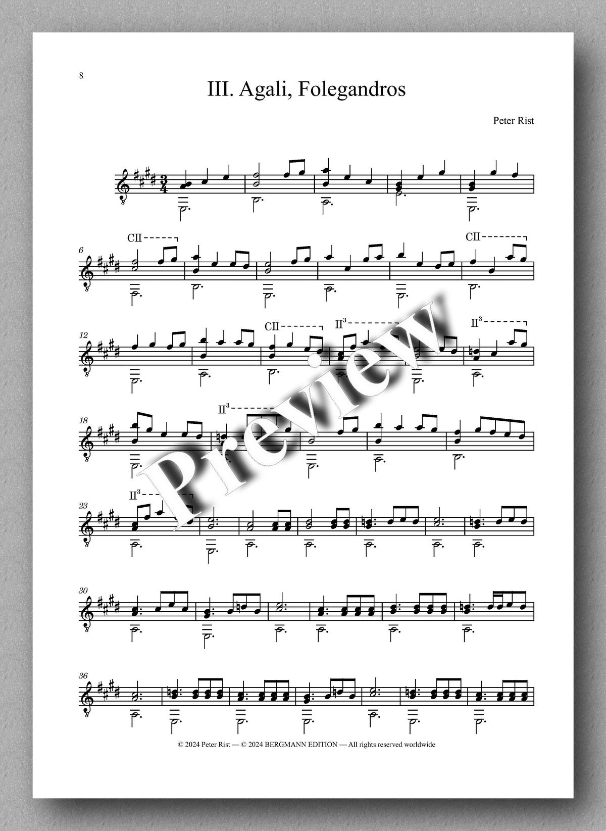 Peter Rist, Three Pieces from the Aegean- preview of the music score 3