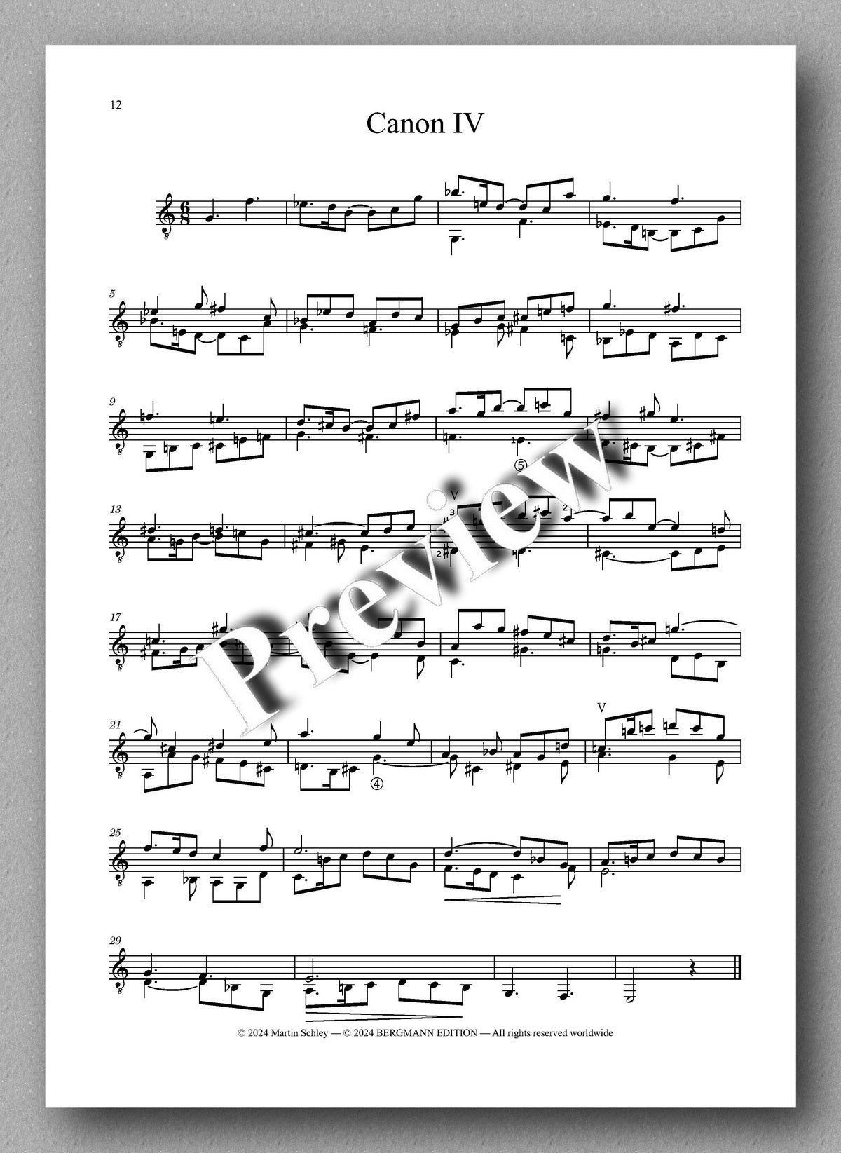 Martin Schley, Canonic Studies - preview of the music score 3