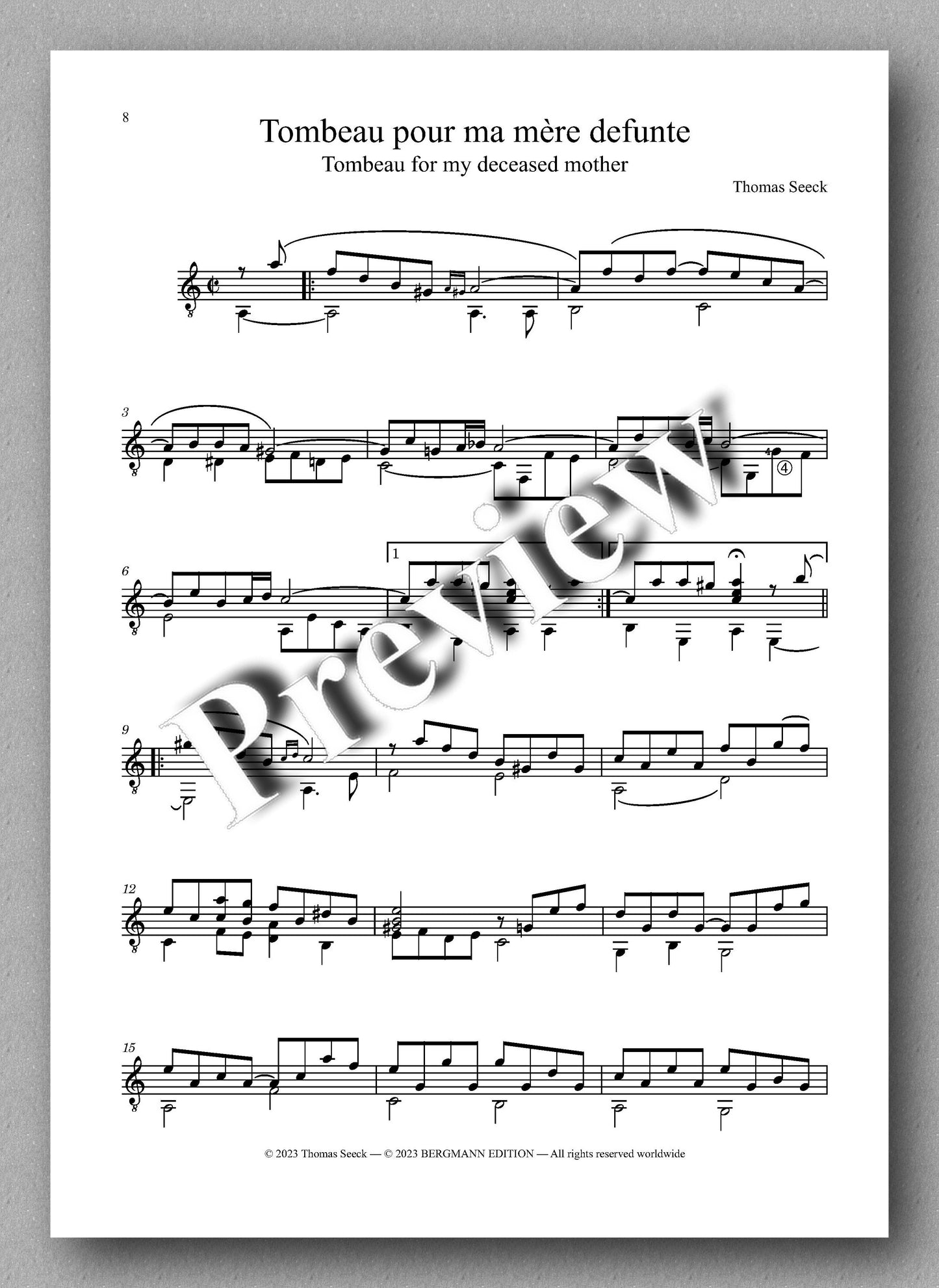 Thomas Seeck, Four Pieces - preview of the music score 2