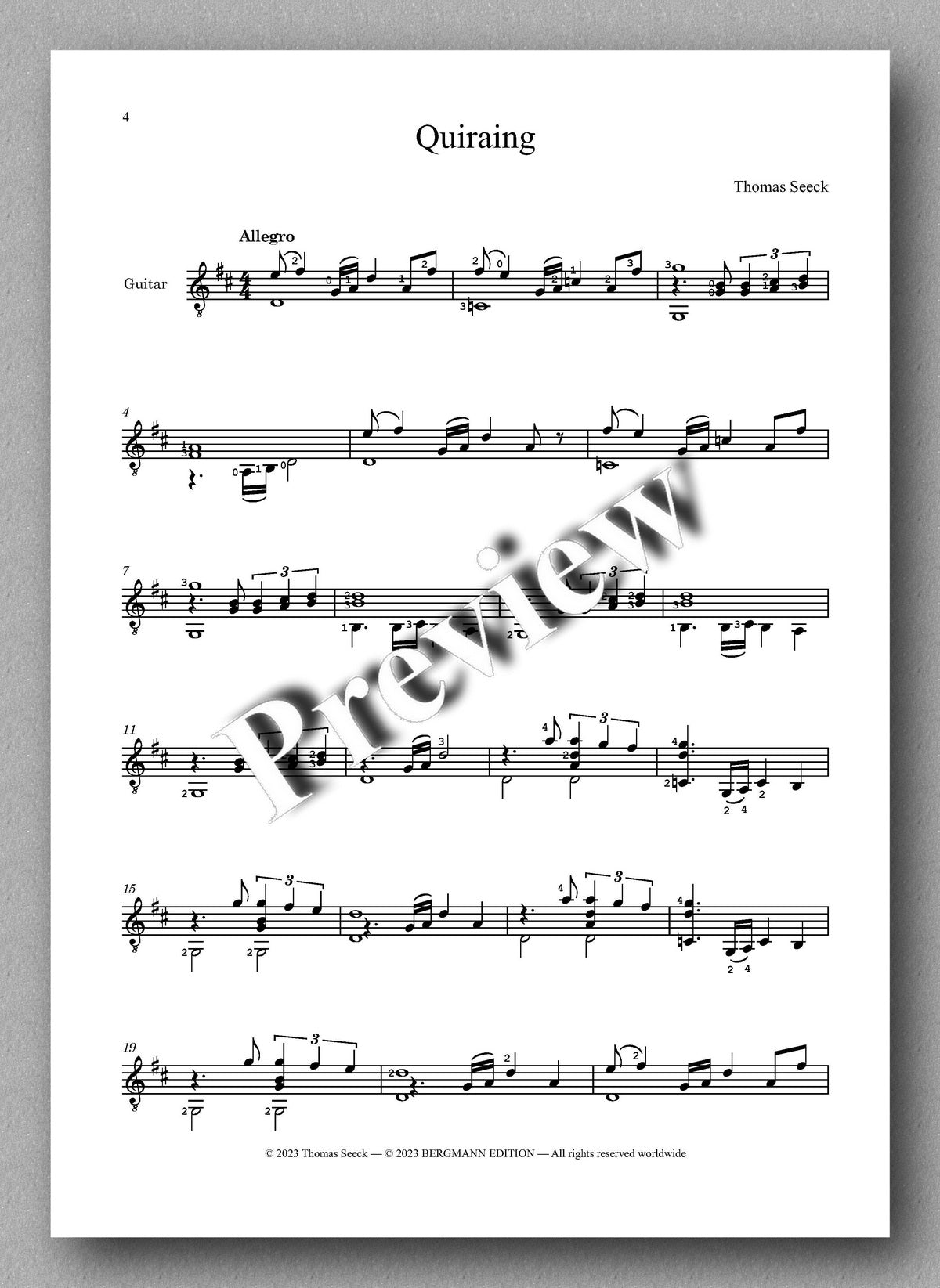Thomas Seeck, Scotland High Suite - preview of the music score 1