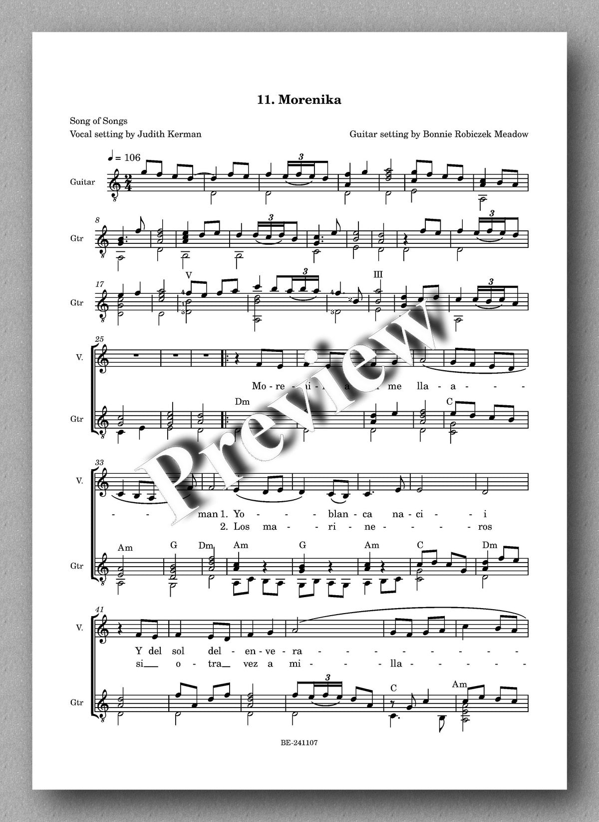 Bonnie Robiczek Meadow, Roses and Nightingales - preview of the music score 4