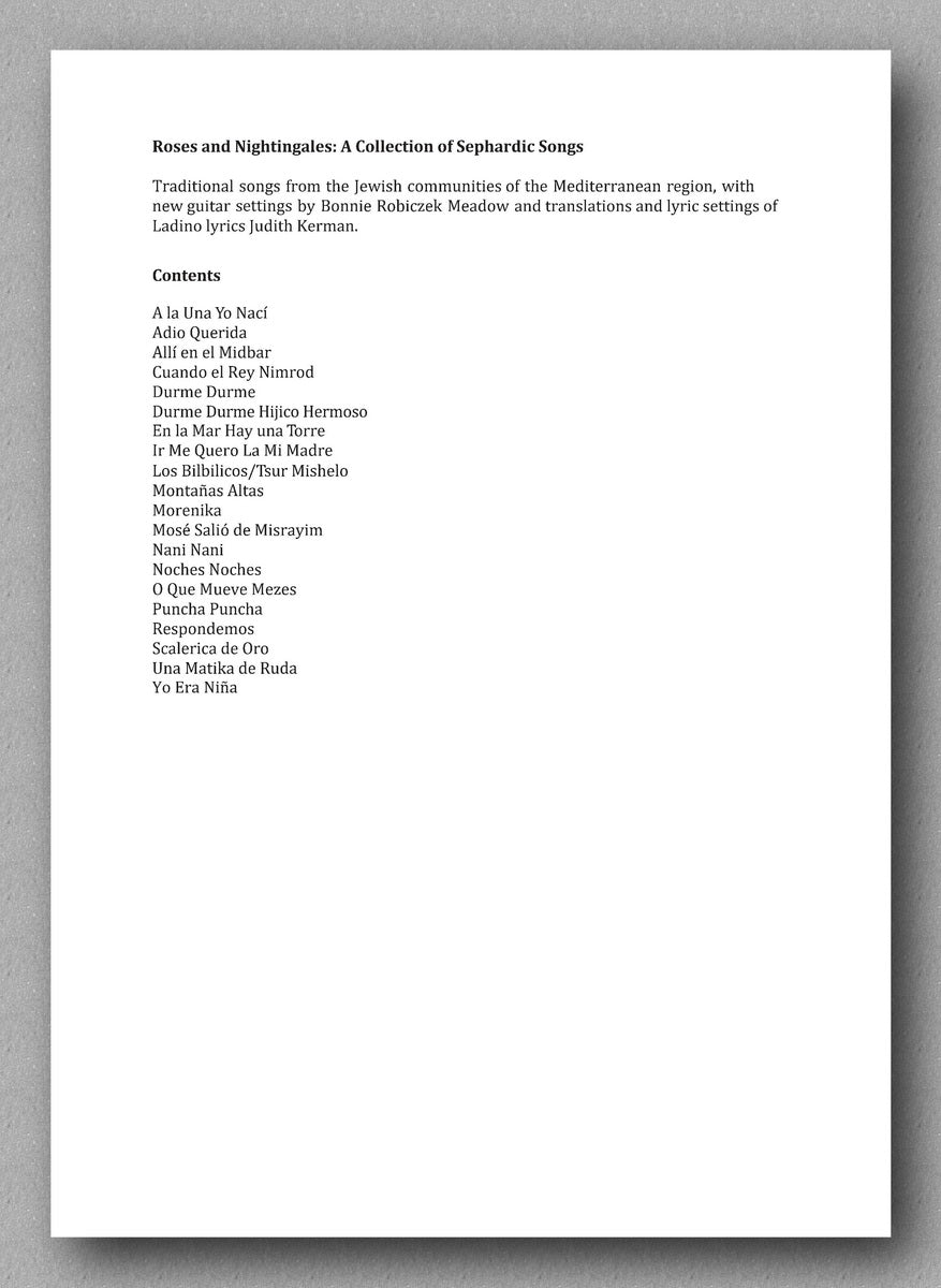 Bonnie Robiczek Meadow, Roses and Nightingales - preview of the Contents