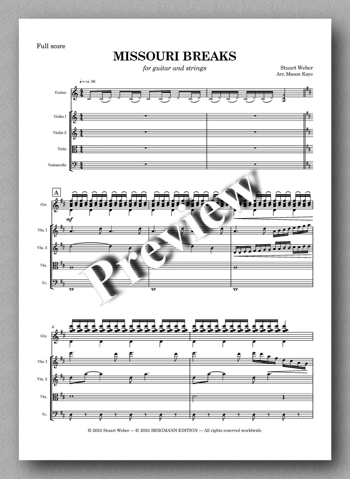 Missouri Breaks by Stuart Weber - preview of the music score 1