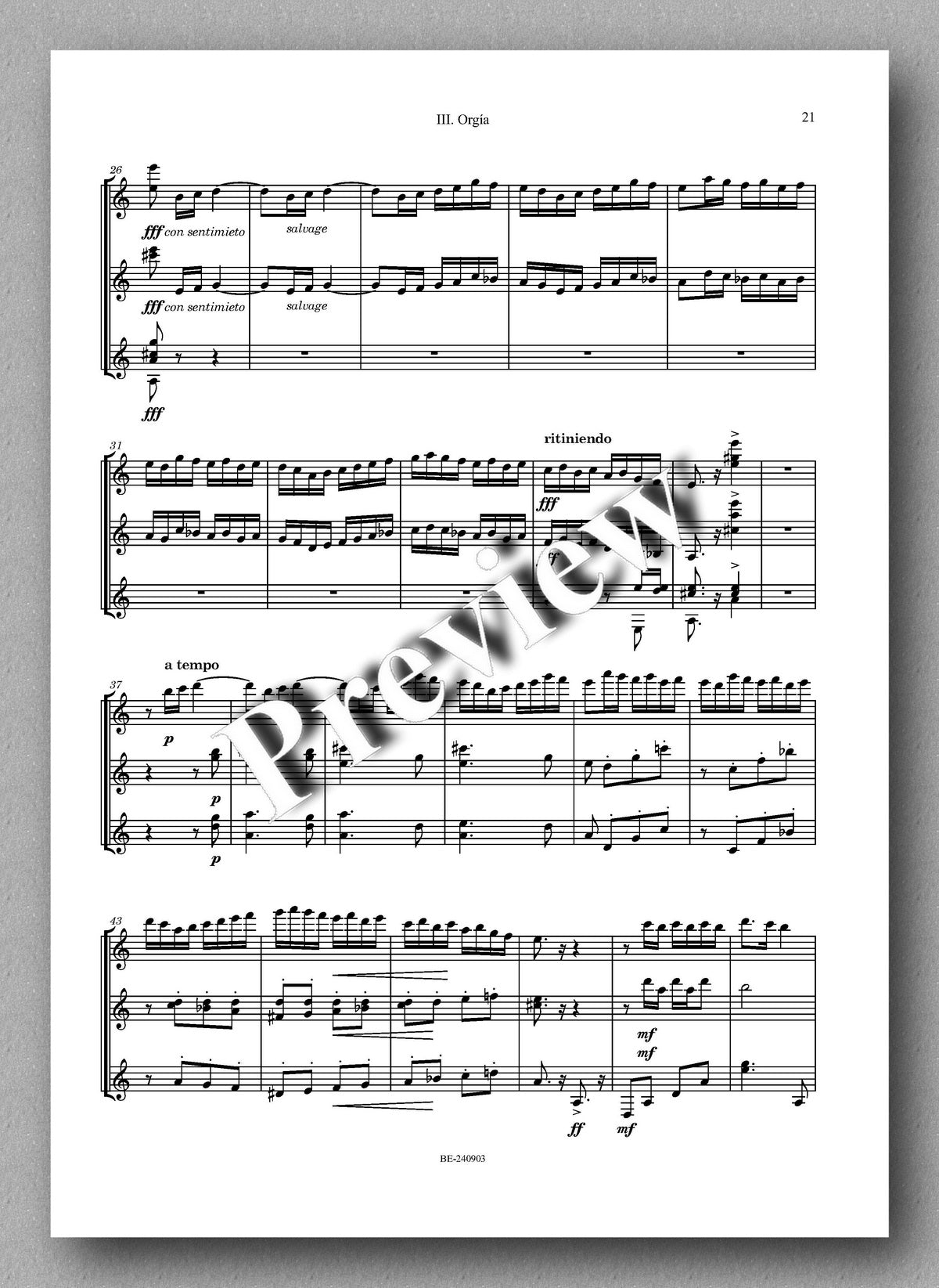 Joaquín Turina, Danzas Fantásticas, op.22 - Preview of the music score 6