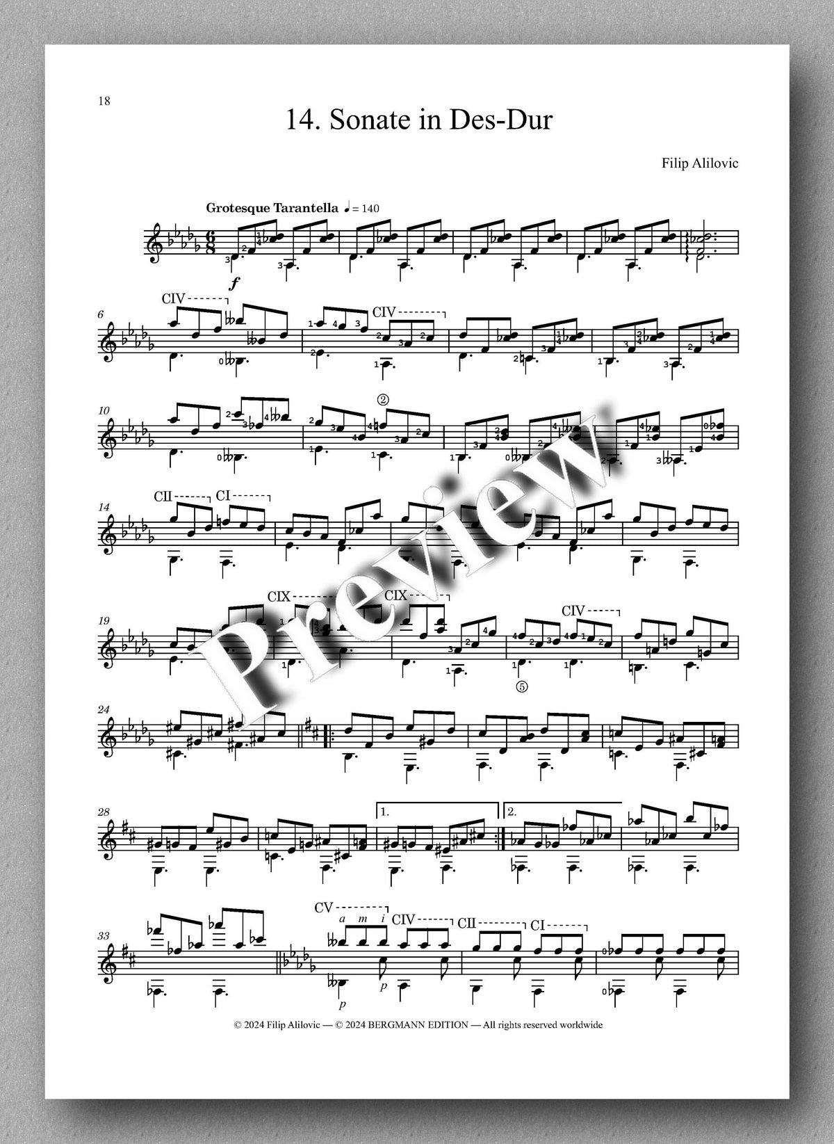 Filip Alilovic, 24 Preludes and Sonatas, Vol. 2 - preview of the music score 4