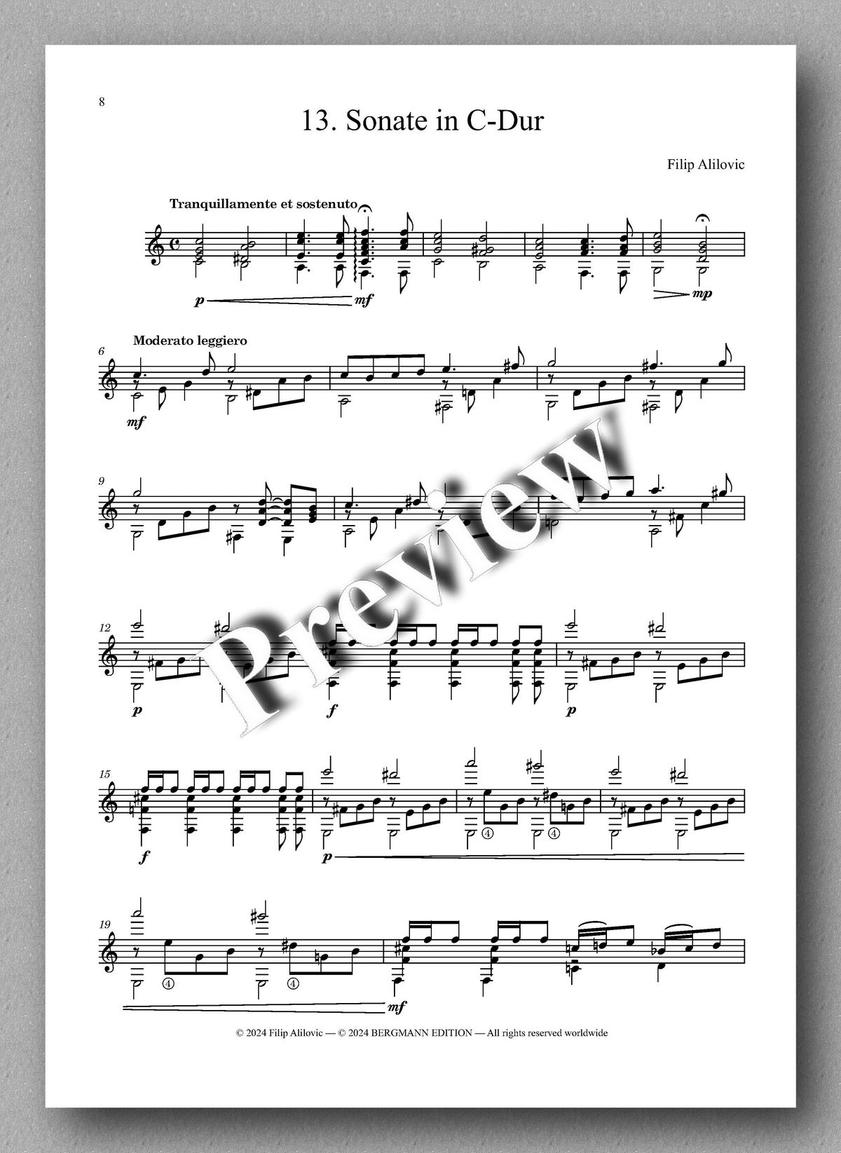 Filip Alilovic, 24 Preludes and Sonatas, Vol. 2 - preview of the music score 2