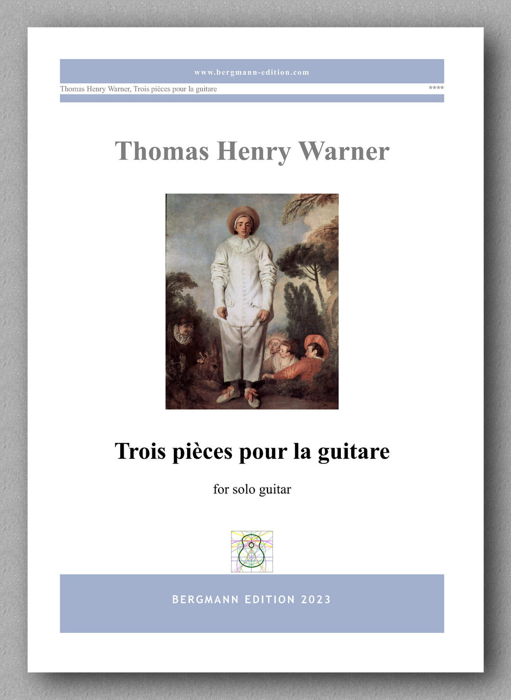 Trois pièces pour la guitare, by Thomas Henry Warner - preview of the cover
