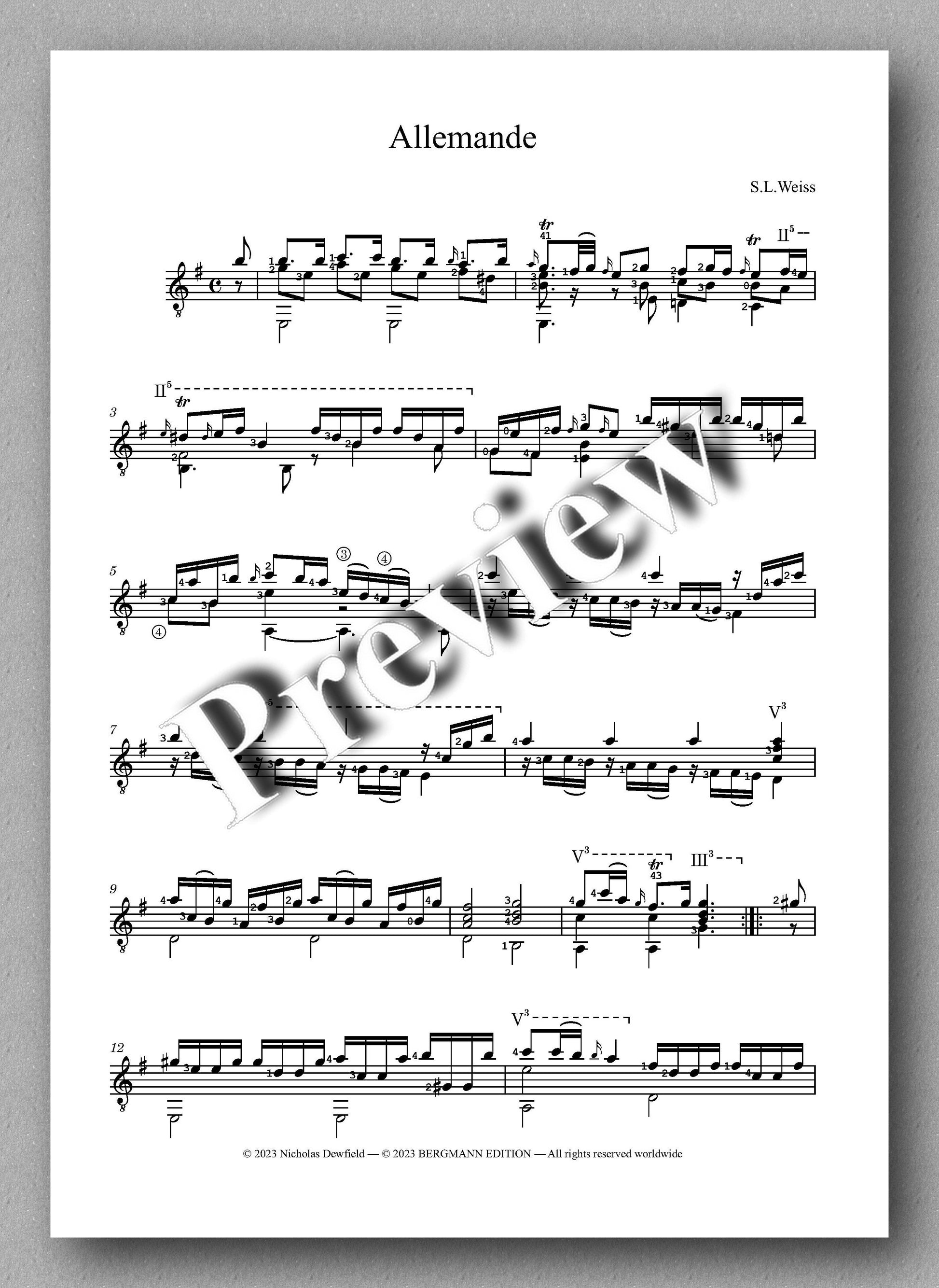 Sylvius Leopold Weiss (1687-1750), Sonata No. 21 - preview of the music score 1