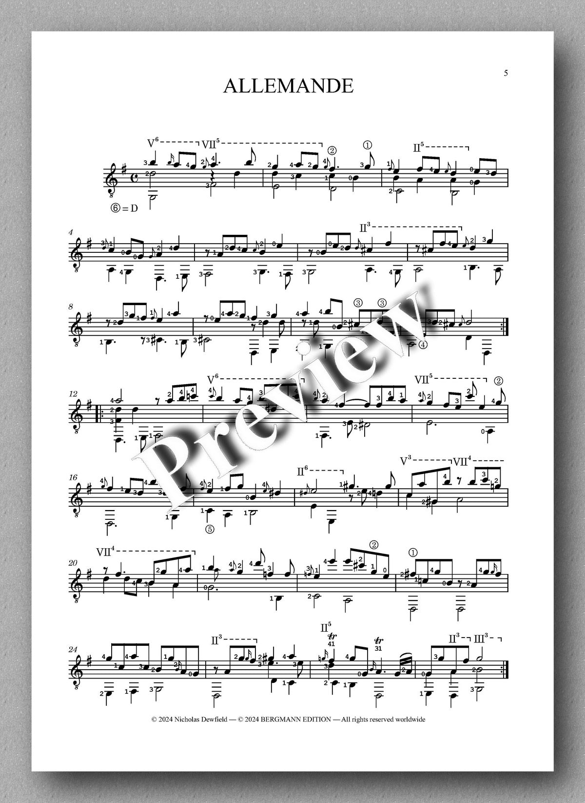 Sylvius Leopold Weiss (1687-1750), Sonata No. 31 - preview of the music score 1