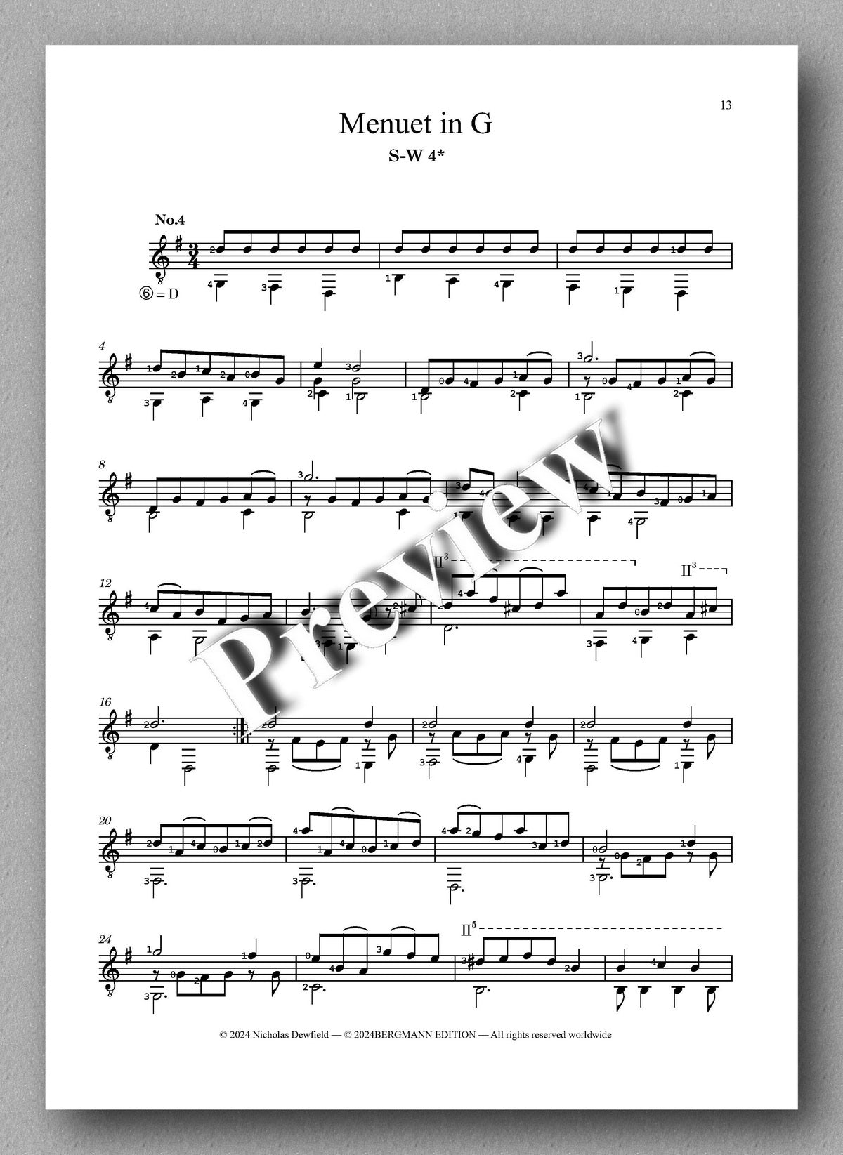 Sylvius Leopold Weiss (1687-1750), Individual Pieces, Volume 1 - preview of the music score 4