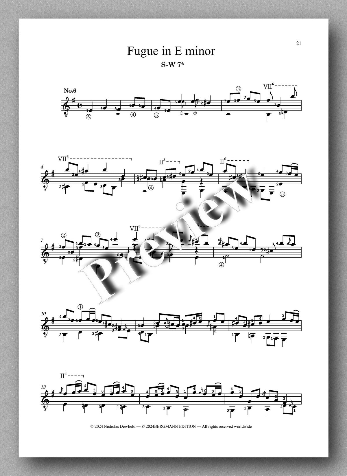 Sylvius Leopold Weiss (1687-1750), Individual Pieces, Volume 1 - preview of the music score 6