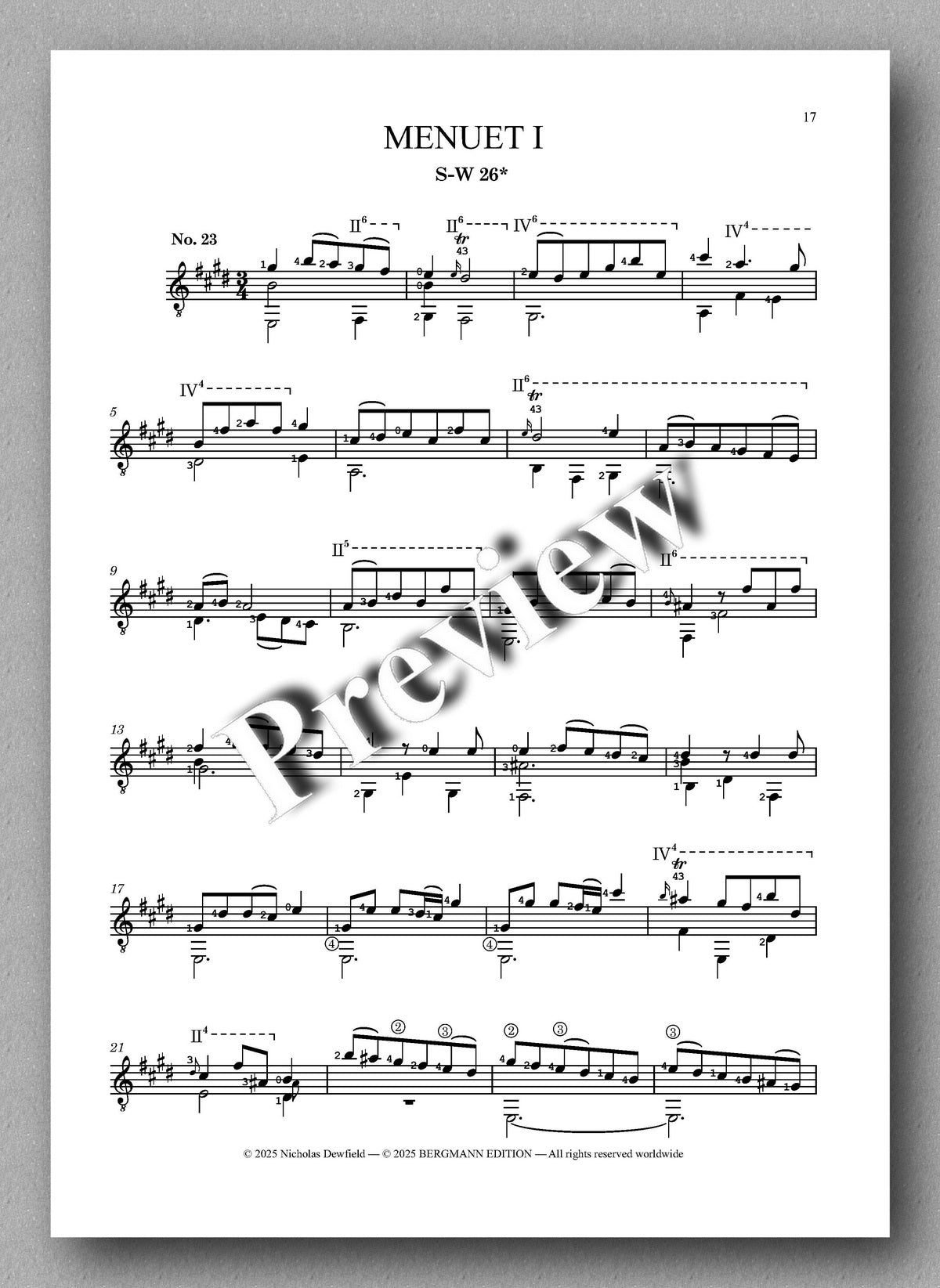 Sylvius Leopold Weiss (1687-1750), Individual Pieces, Volume 4 - preview of music score 5