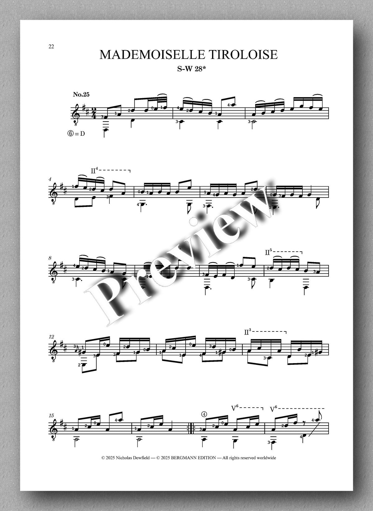 Sylvius Leopold Weiss (1687-1750), Individual Pieces, Volume 4 - preview of music score 7