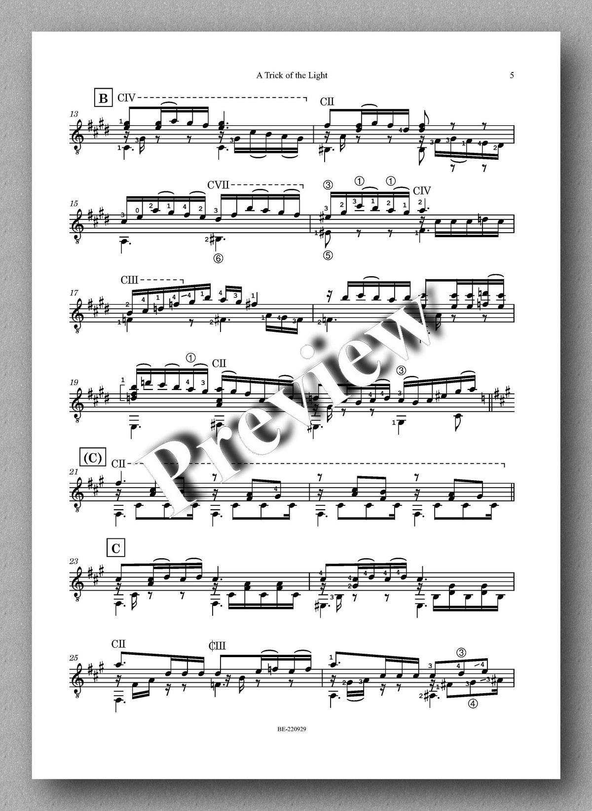 Andrew Williams, A Trick of the Light - preview of the music score 2