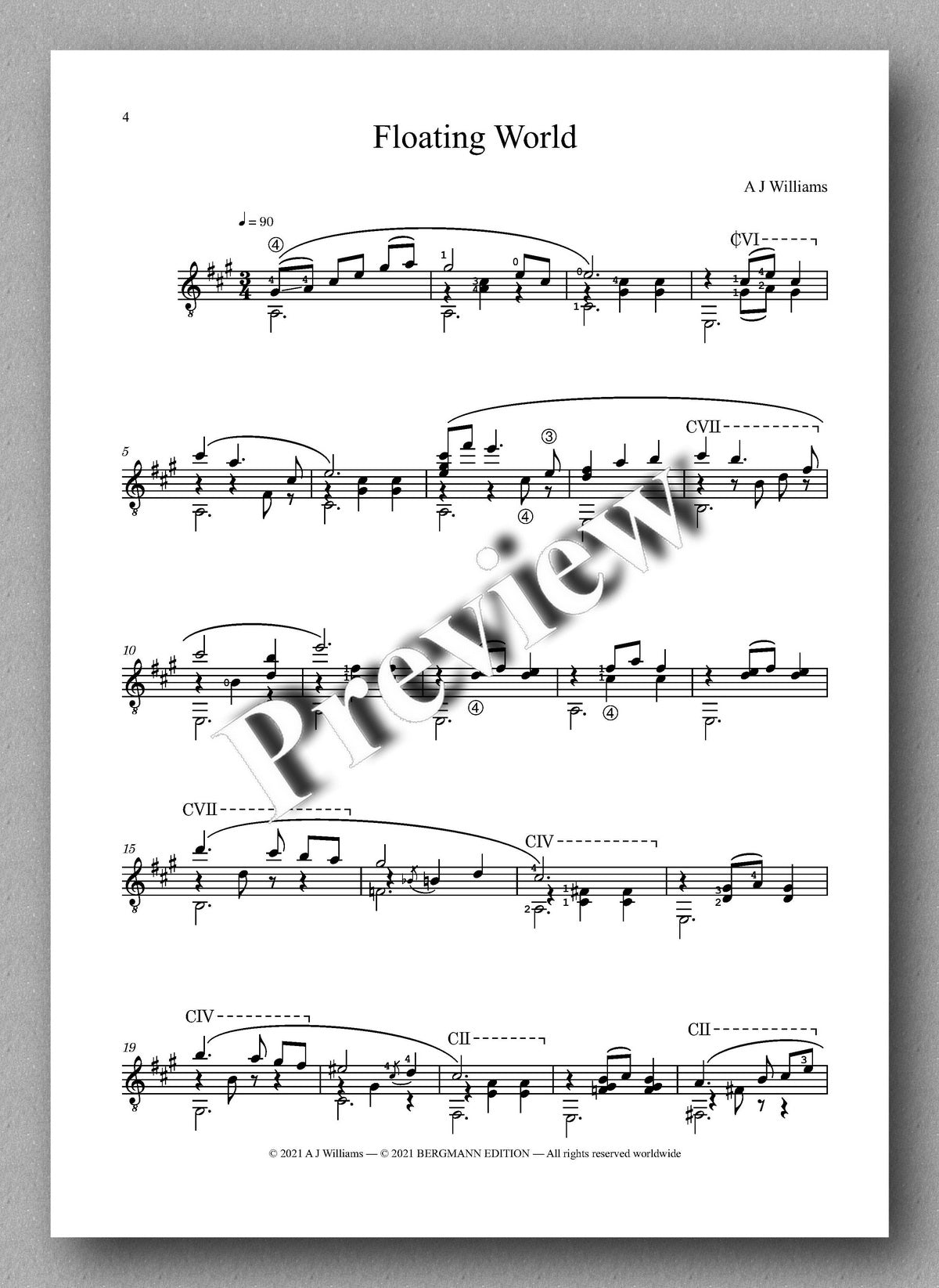 Williams, Floating World - music score