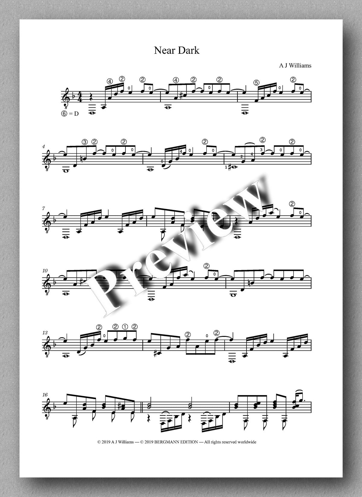 Andrew Williams, Near Dark - preview of the music score 1
