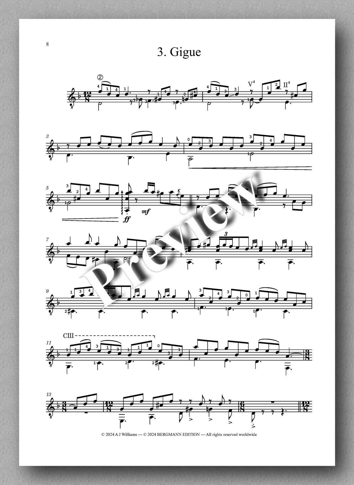 Andrew Williams, Prelude, Nocturne and Gigue - preview of the Gigue