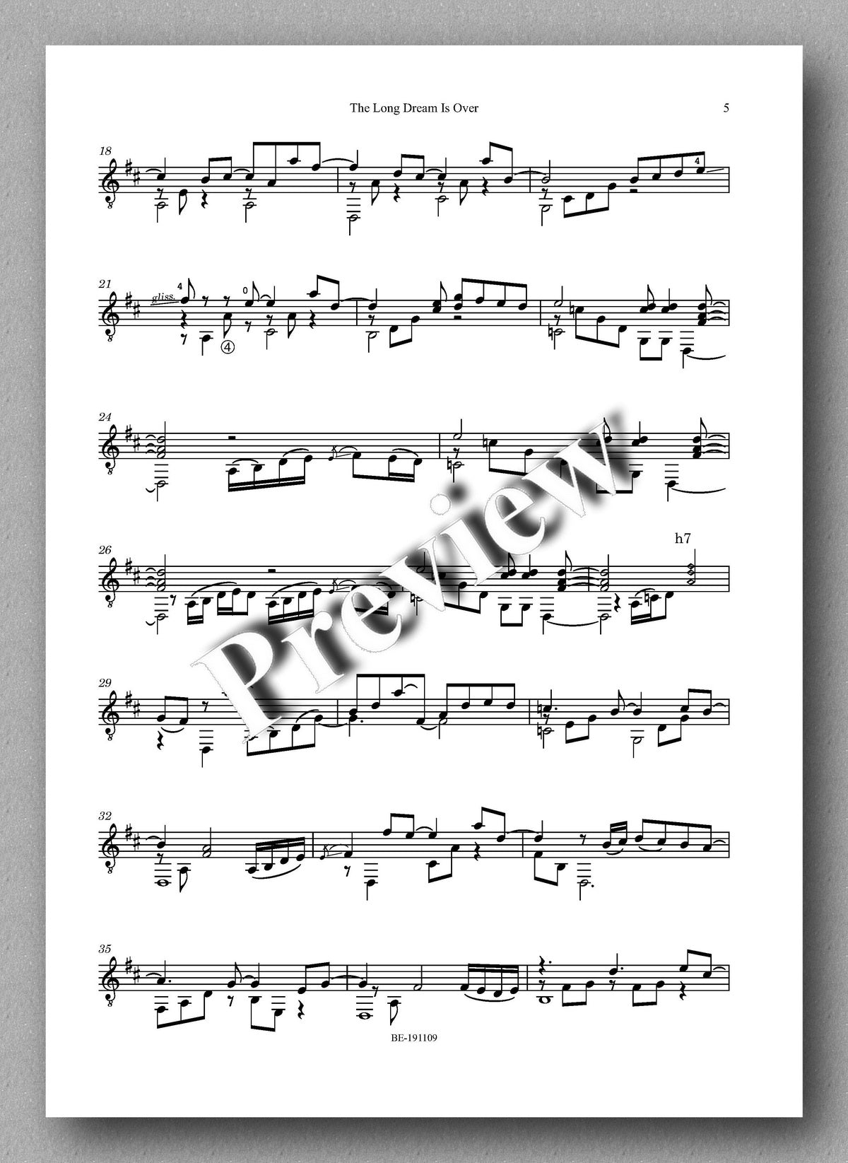 Andrew Williams, The Long Dream Is Over - preview of the music score 2