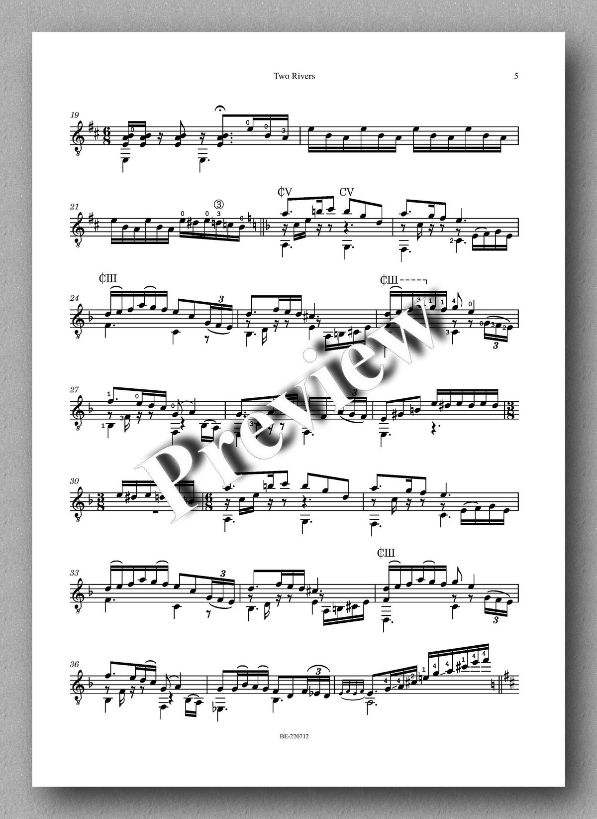 Andrew Williams, Two Rivers - music score 2