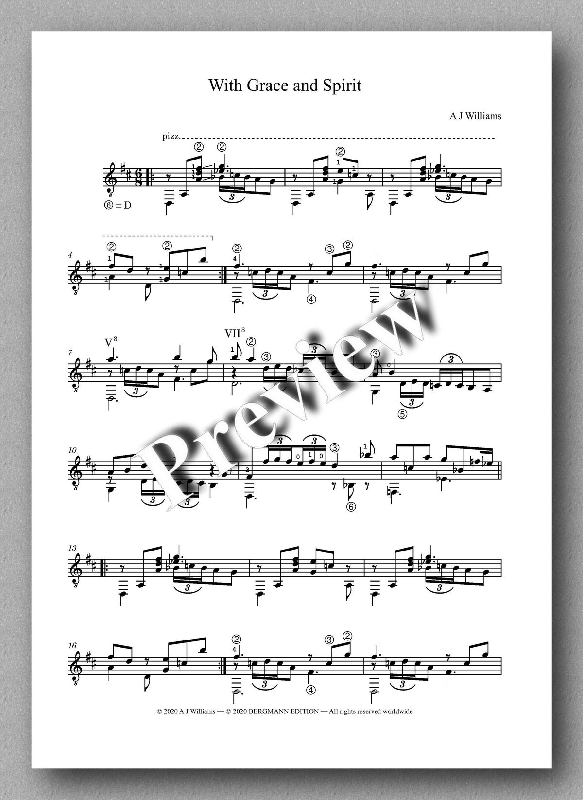 With Grace and Spirit - music score 1