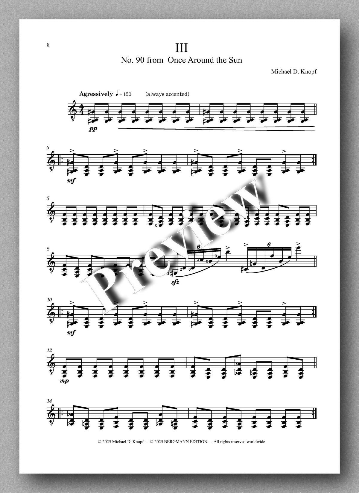 Three Pieces by Dr. Michael Knopf - preview of the music score 3