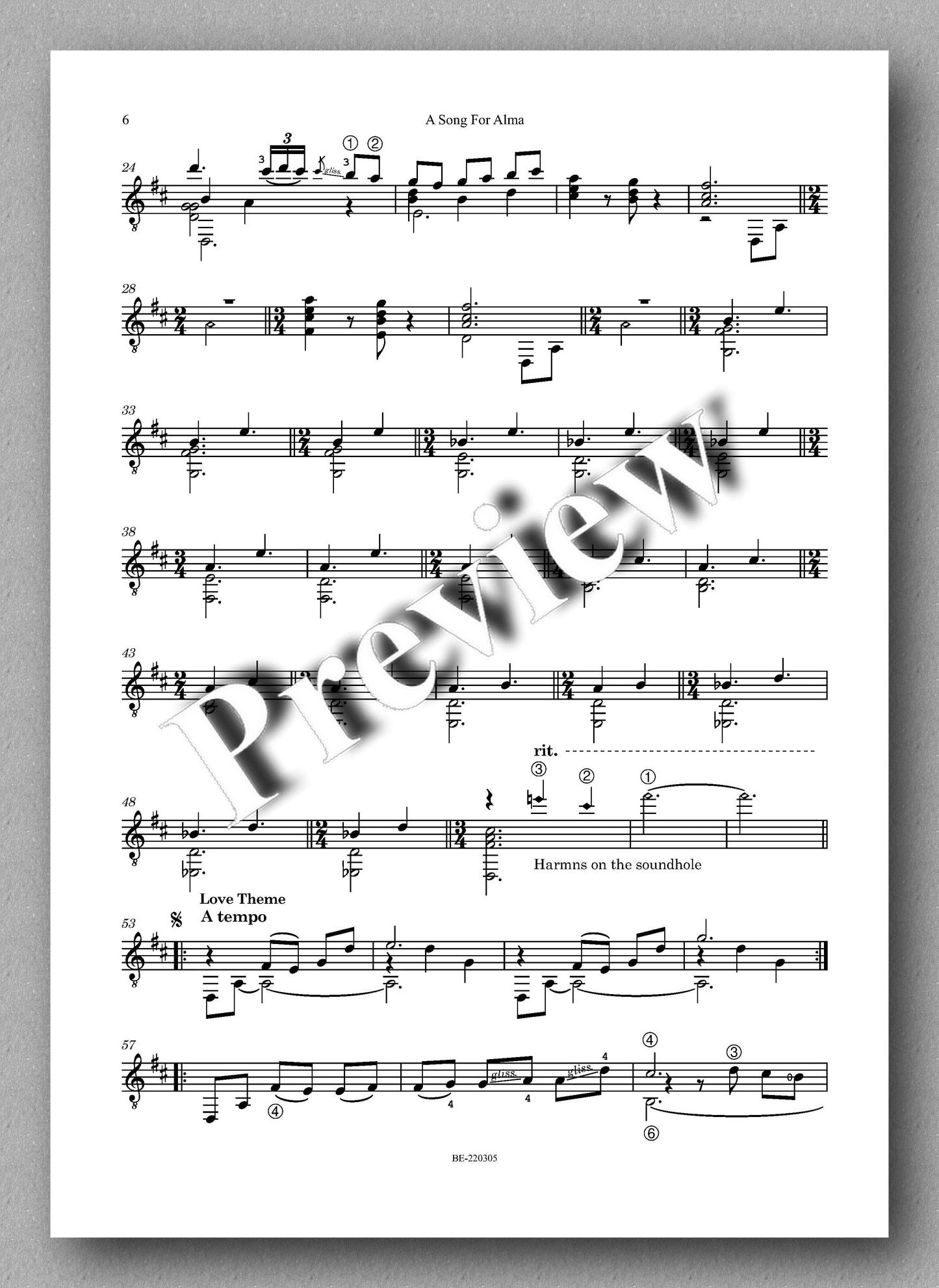 Roberto Eugenio, A Song for Alma - music score 2