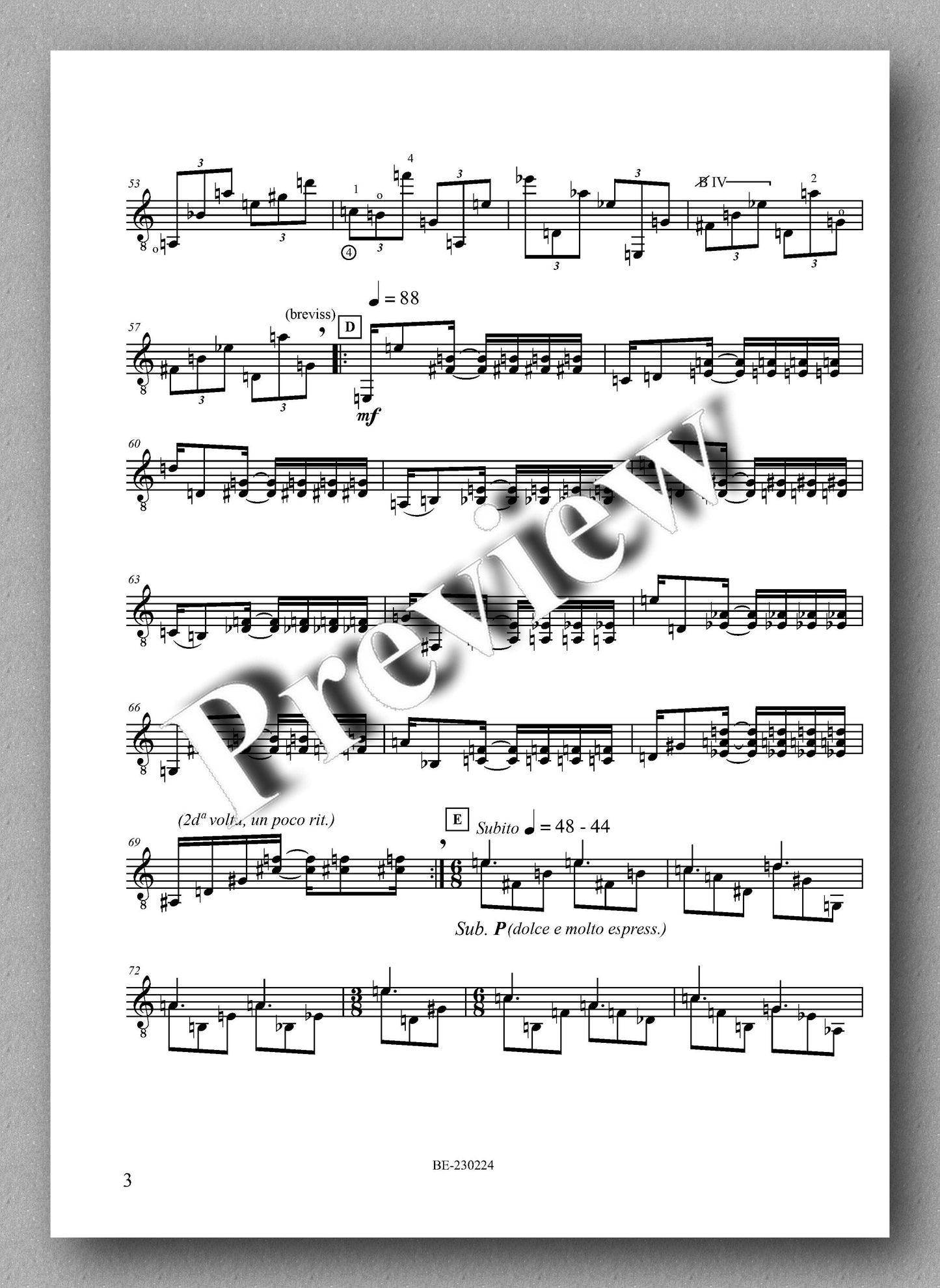 Louis Aguirre, IYÁ - preview of the music score 3