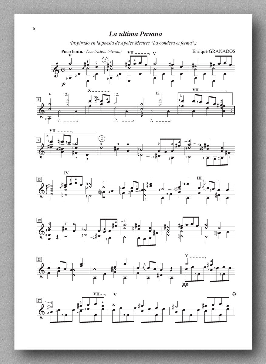 Albeniz-Granados-Edvardsen, Two Pavannes - preview of the score 2
