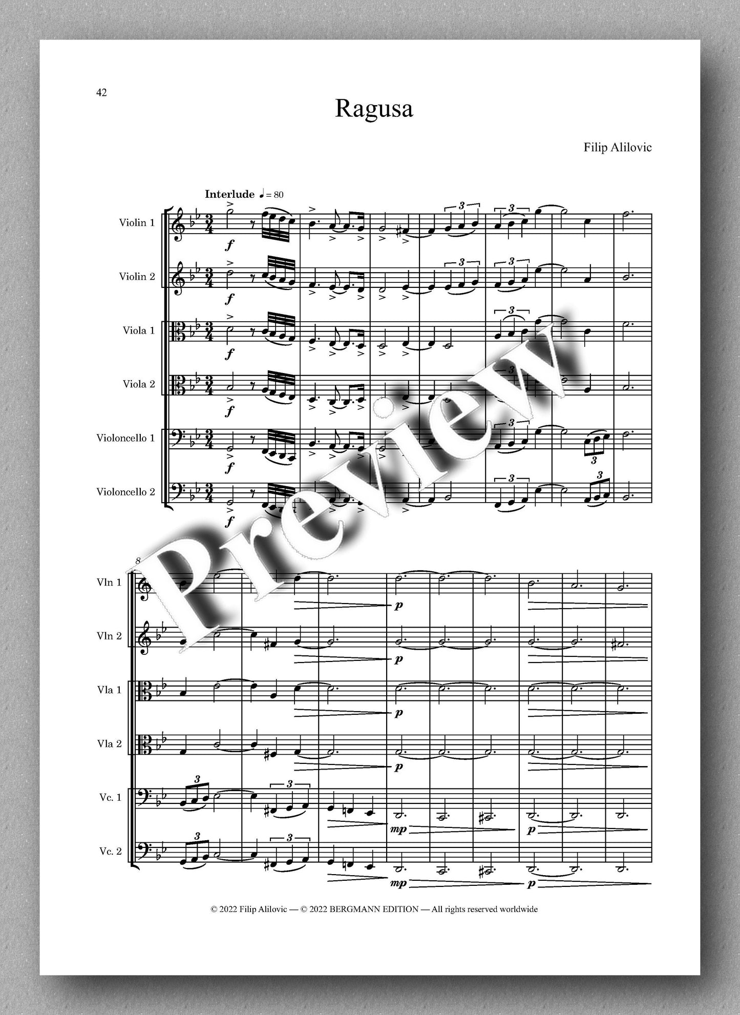 Filip Alilovic, Libertas - preview of the music score 3
