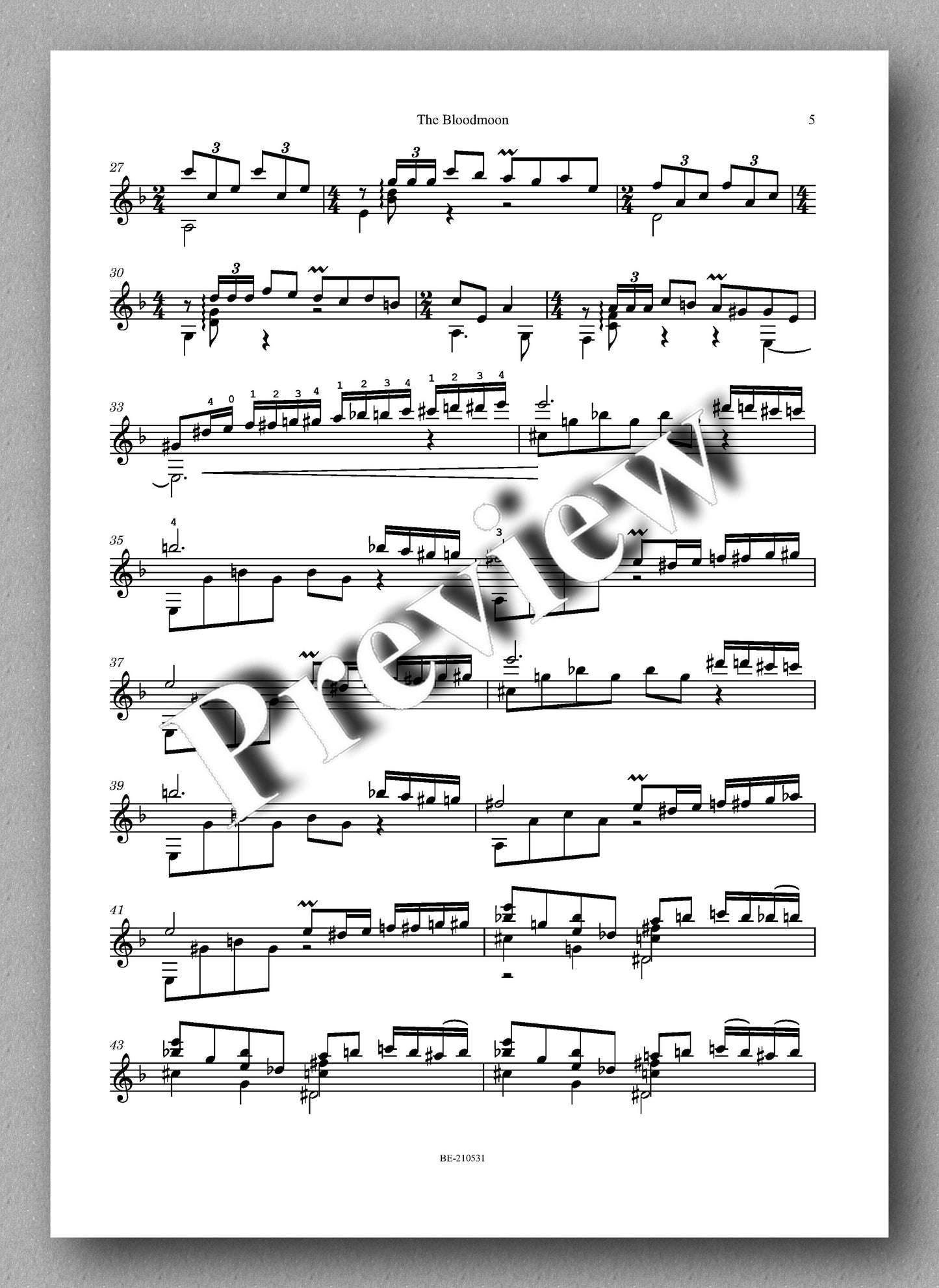 Alilovic, The Bloodmoon - Music score 2