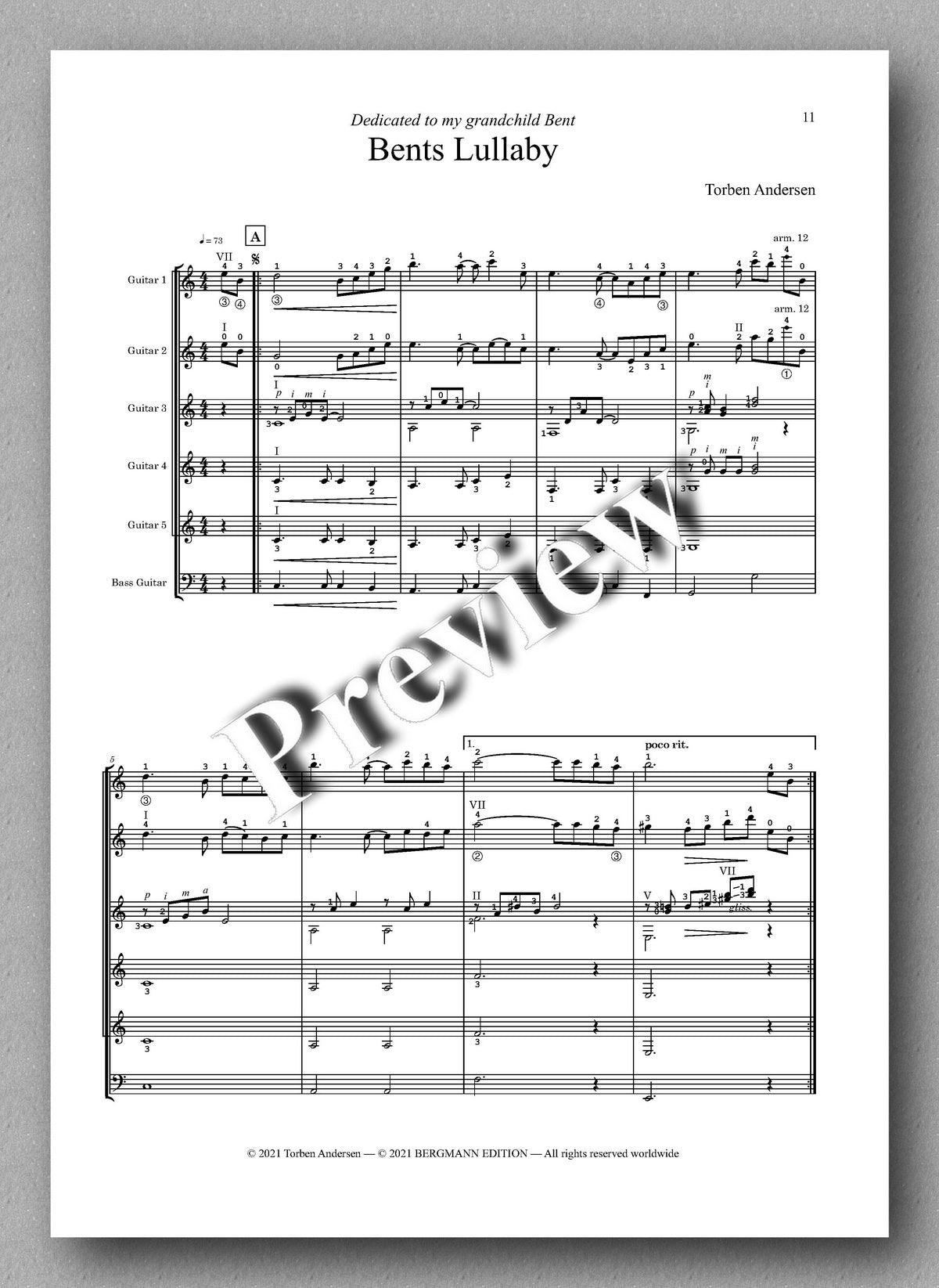 Andersen, Den gale trold - Bents Lullaby - music score 3