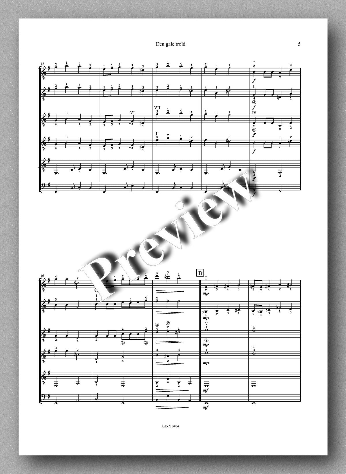 Andersen, Den gale trold - Bents Lullaby - music score 2