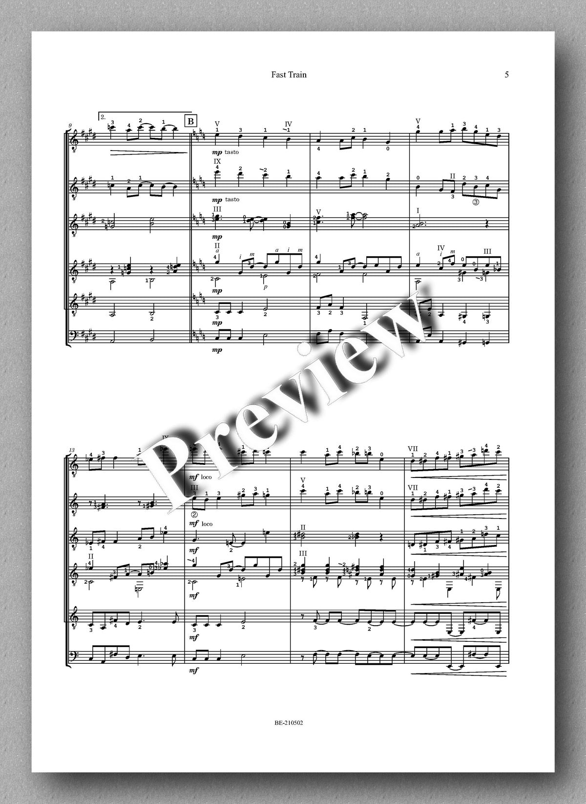 Andersen, Fast Train - music score 2