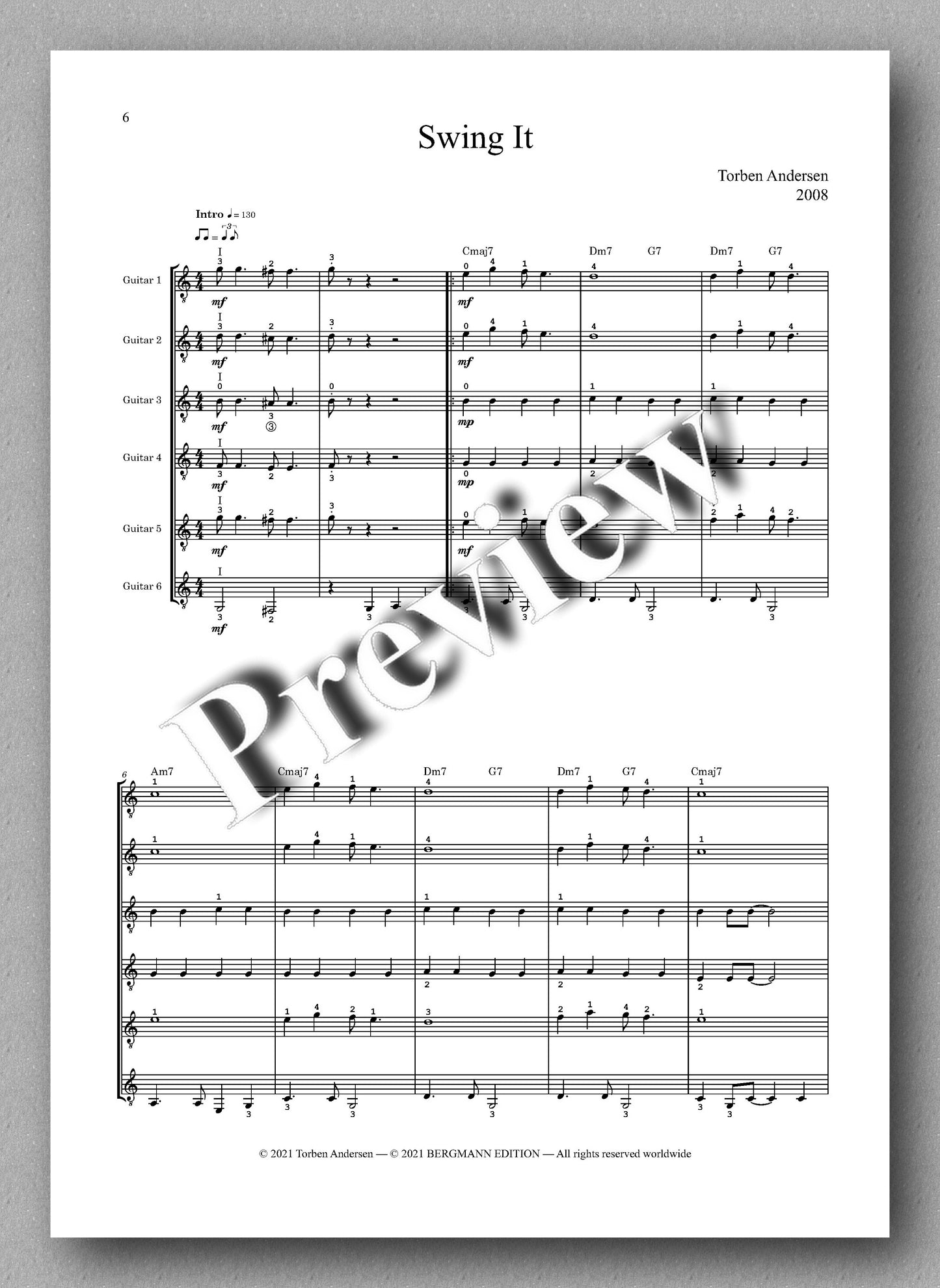 Andersen, Swing It - Frisky - music score 1