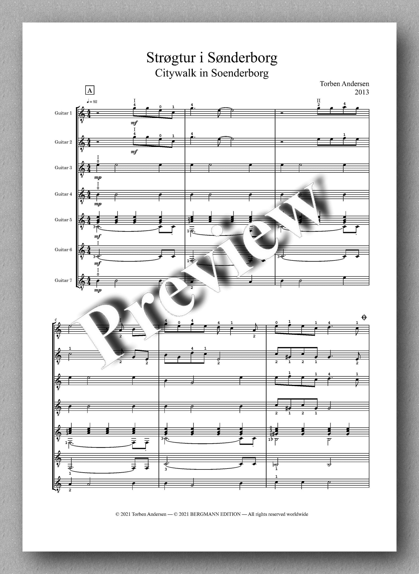 Andersen, Strøgtur i Sønderborg - Cosy Blues - Music score 1