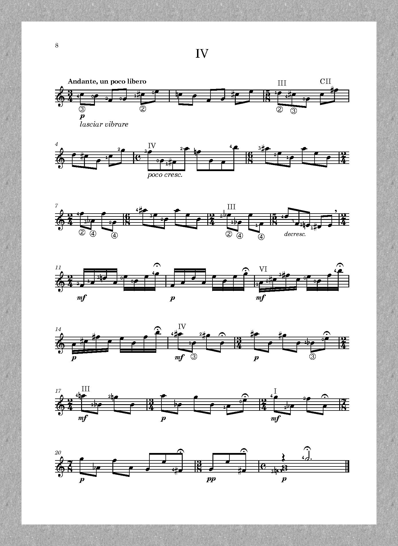 Adrian Andrei, Ten Exodus Miniatures, guitar score.