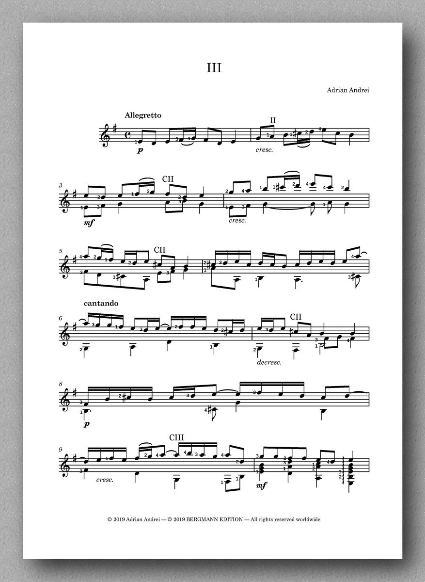 Andrei, Three Sonnets - preview of the score 2