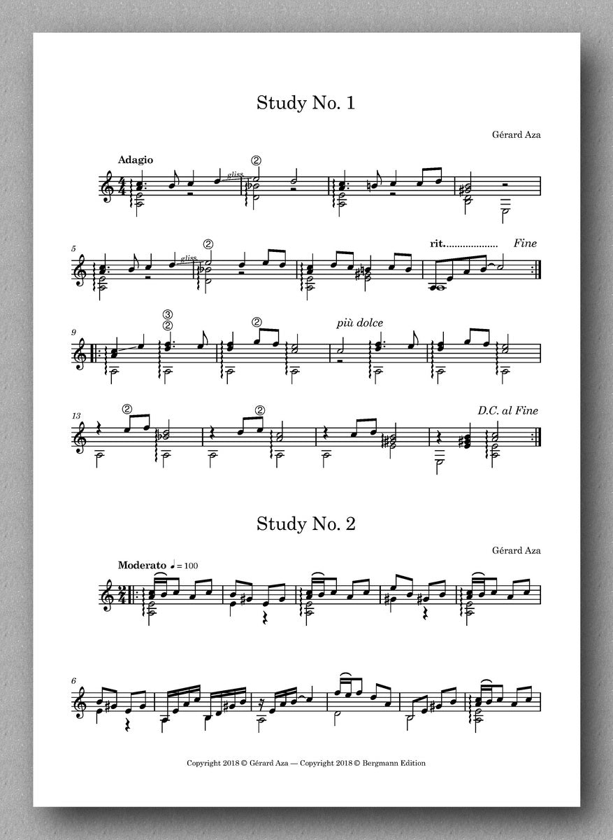 Aza-Five Studies-preview of the scores 1