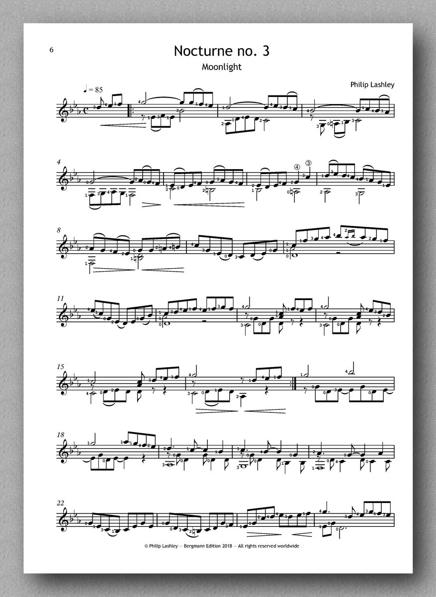 Preview of Lashley, Six Nocturnes - the score 2