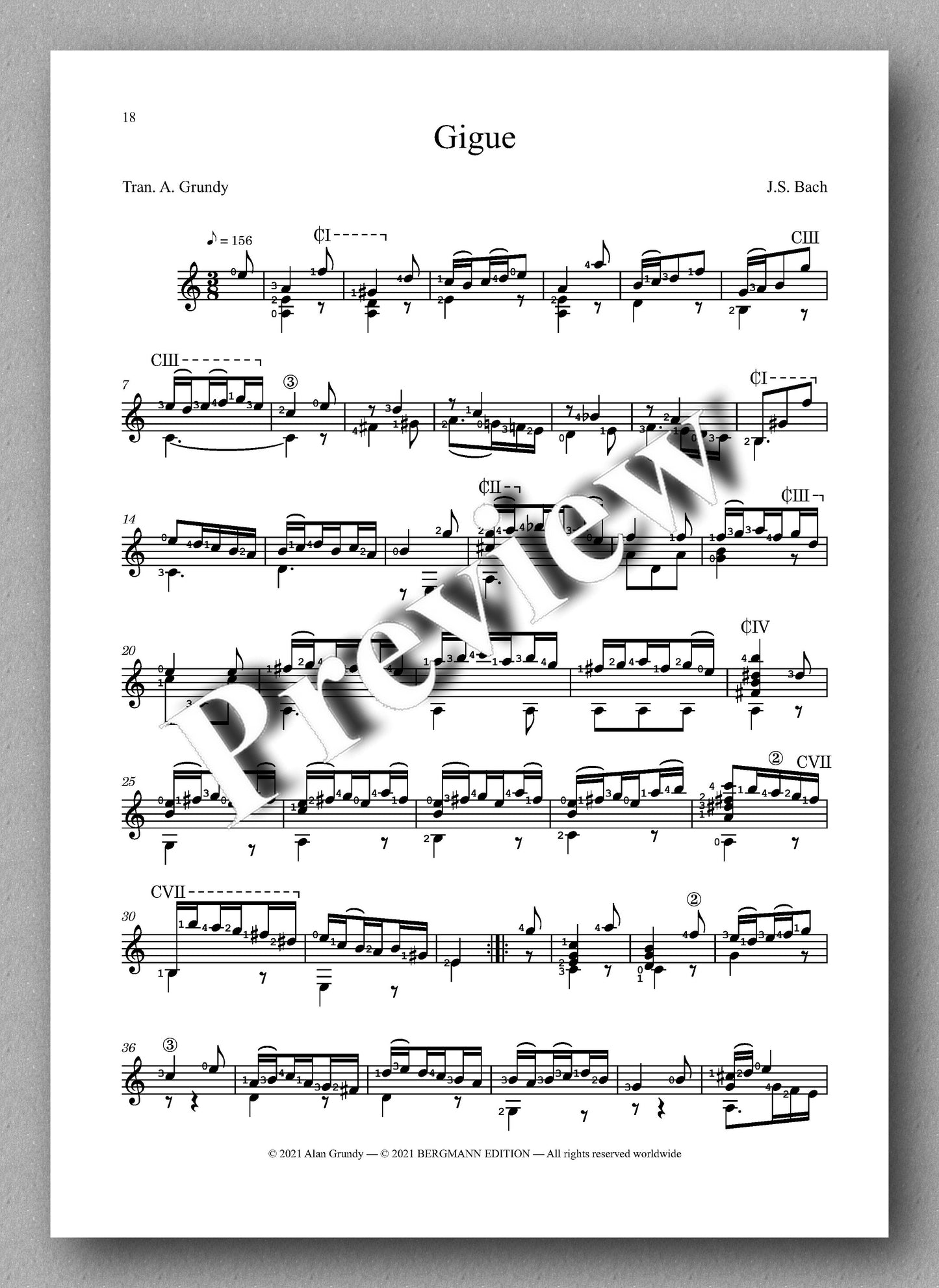 Bach-Grundy, Cello Suite no. 2 - music score 4