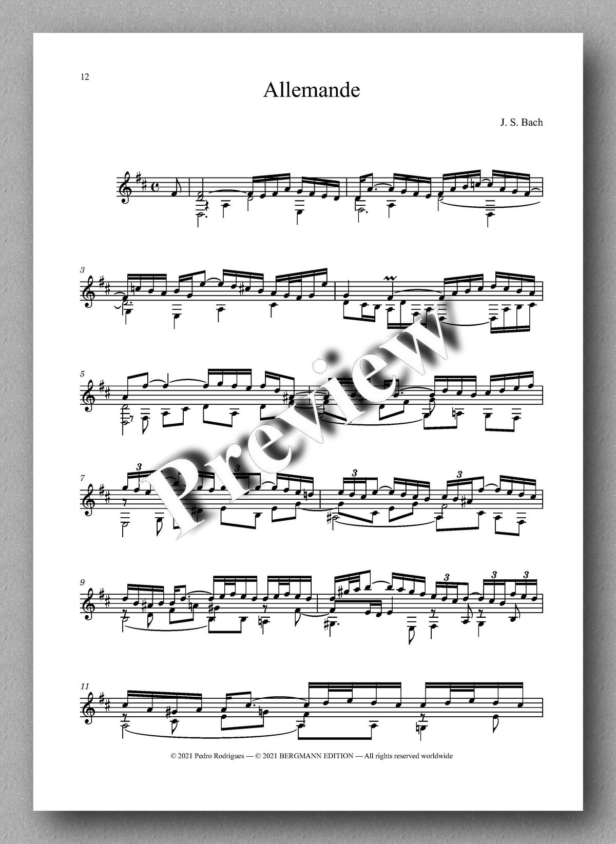 Bach-Rodriques, Partita IV, BWV 828 - music score 2
