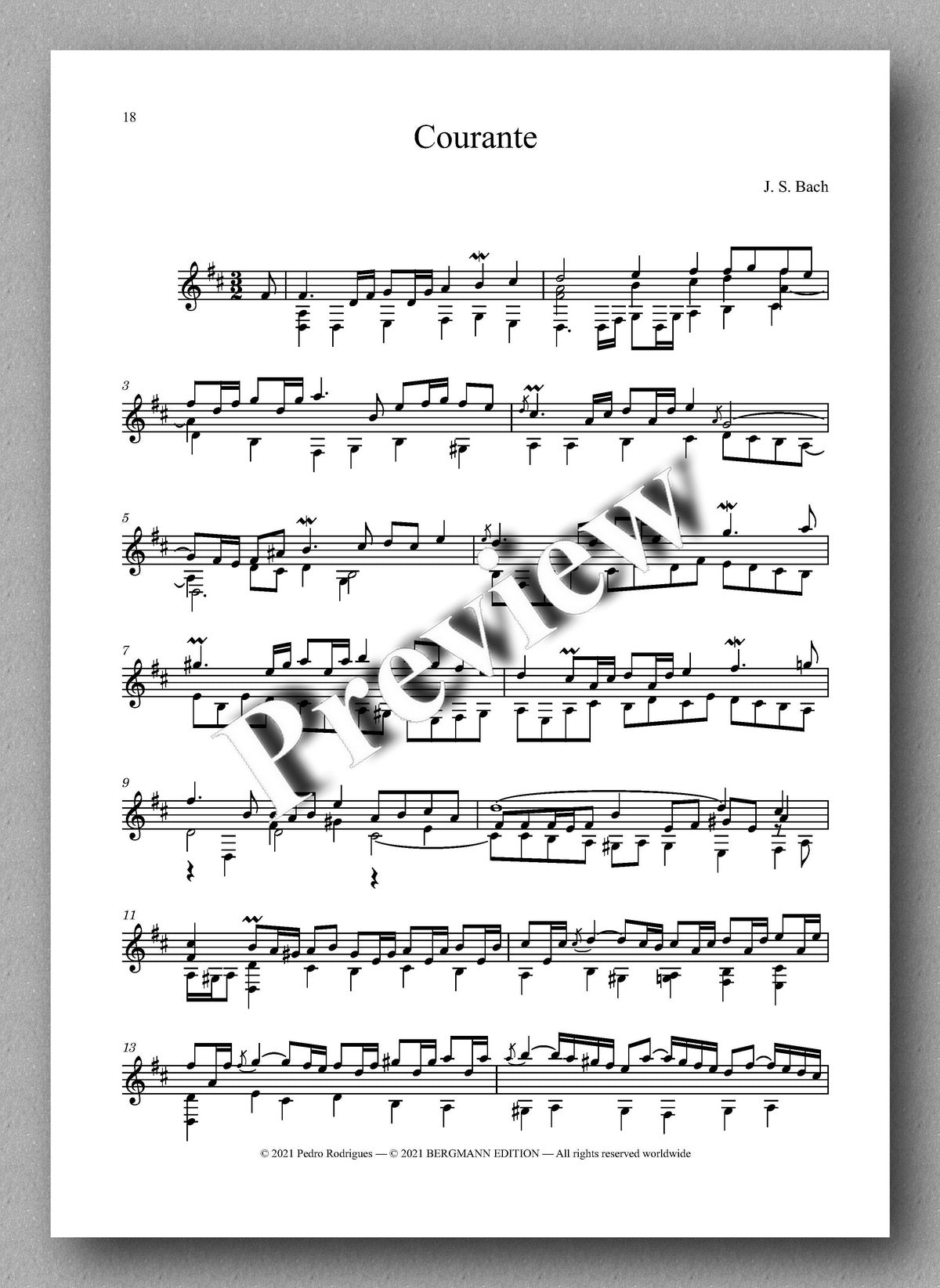 Bach-Rodriques, Partita IV, BWV 828 - music score 3